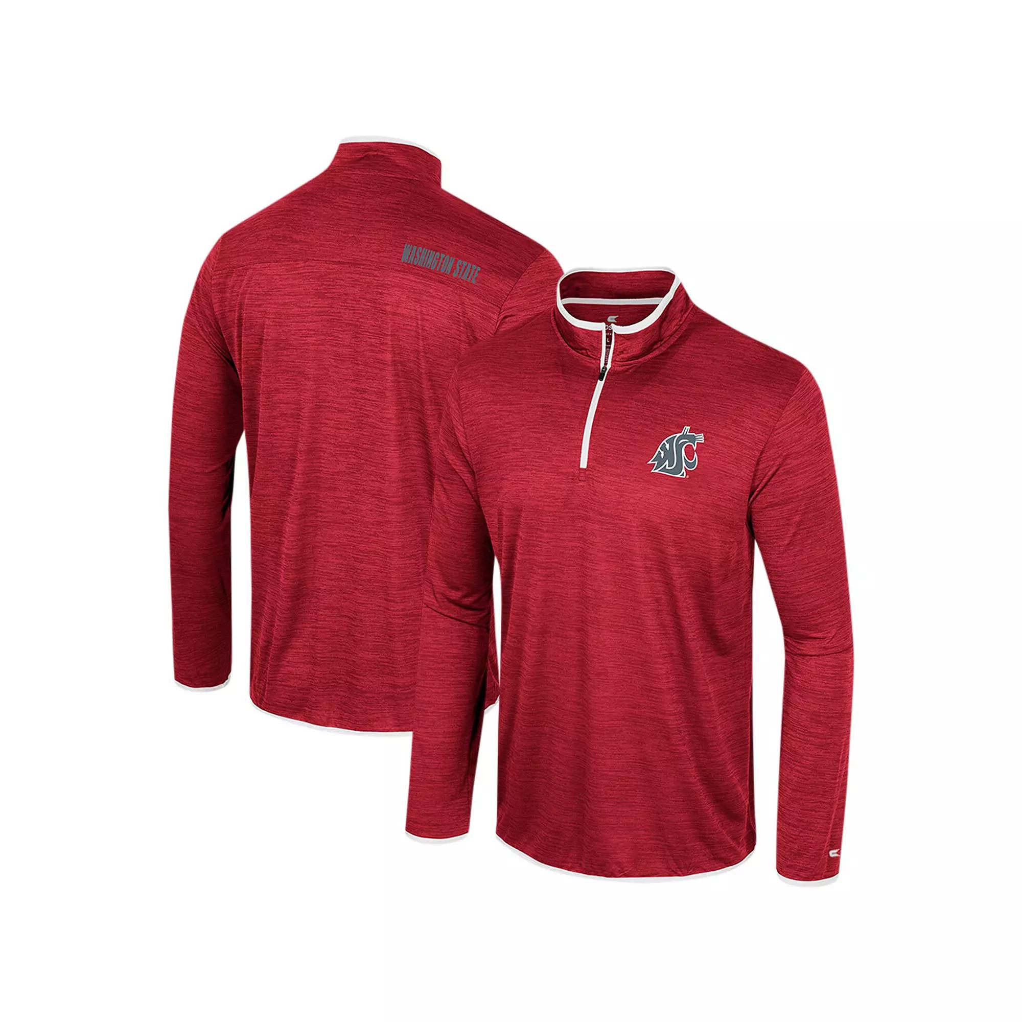 Men's Colosseum Red Washington State Cougars Wright Quarter-Zip Windshirt, Size: 2XL, Wsc Red Product Image