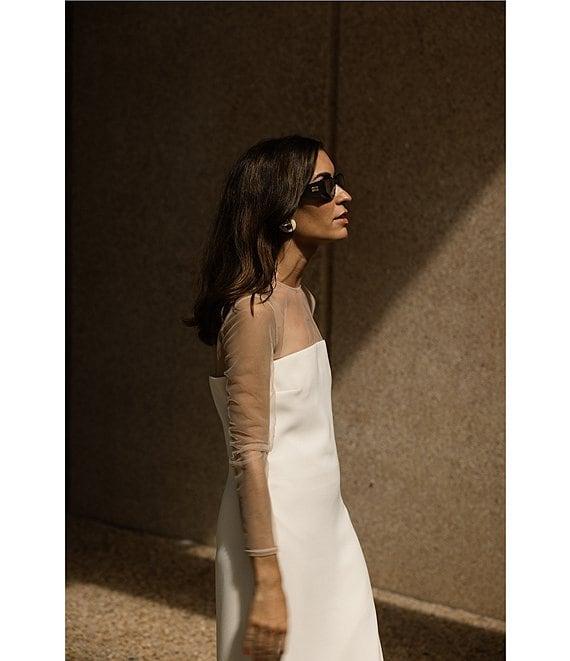 Antonio Melani x Elizabeth Damrich Babe Mesh Long Sleeve Crepe Soutache Full Length Dress Product Image