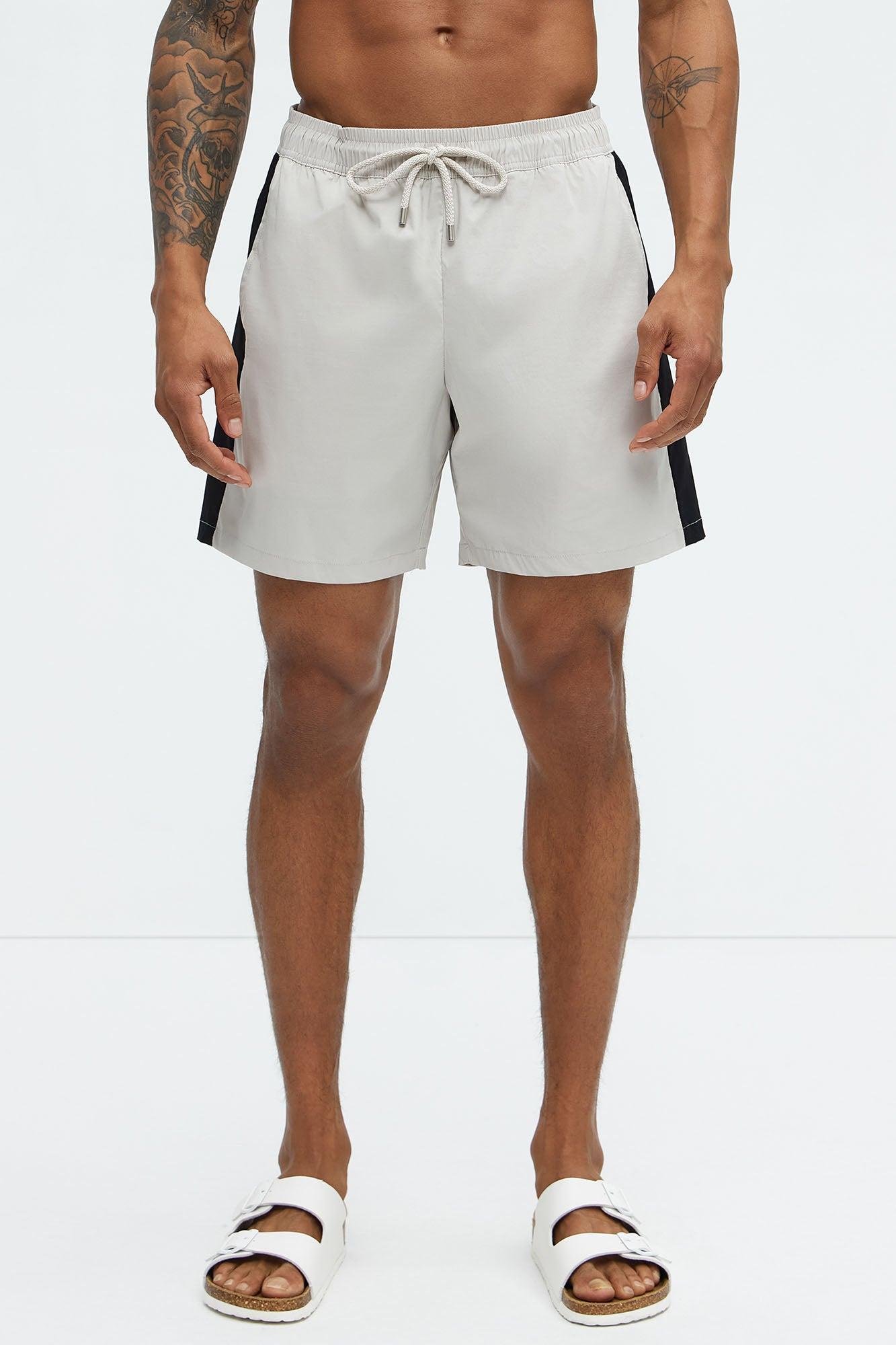 Contrast On The Side Swim Classic Trunk - Grey/combo Product Image