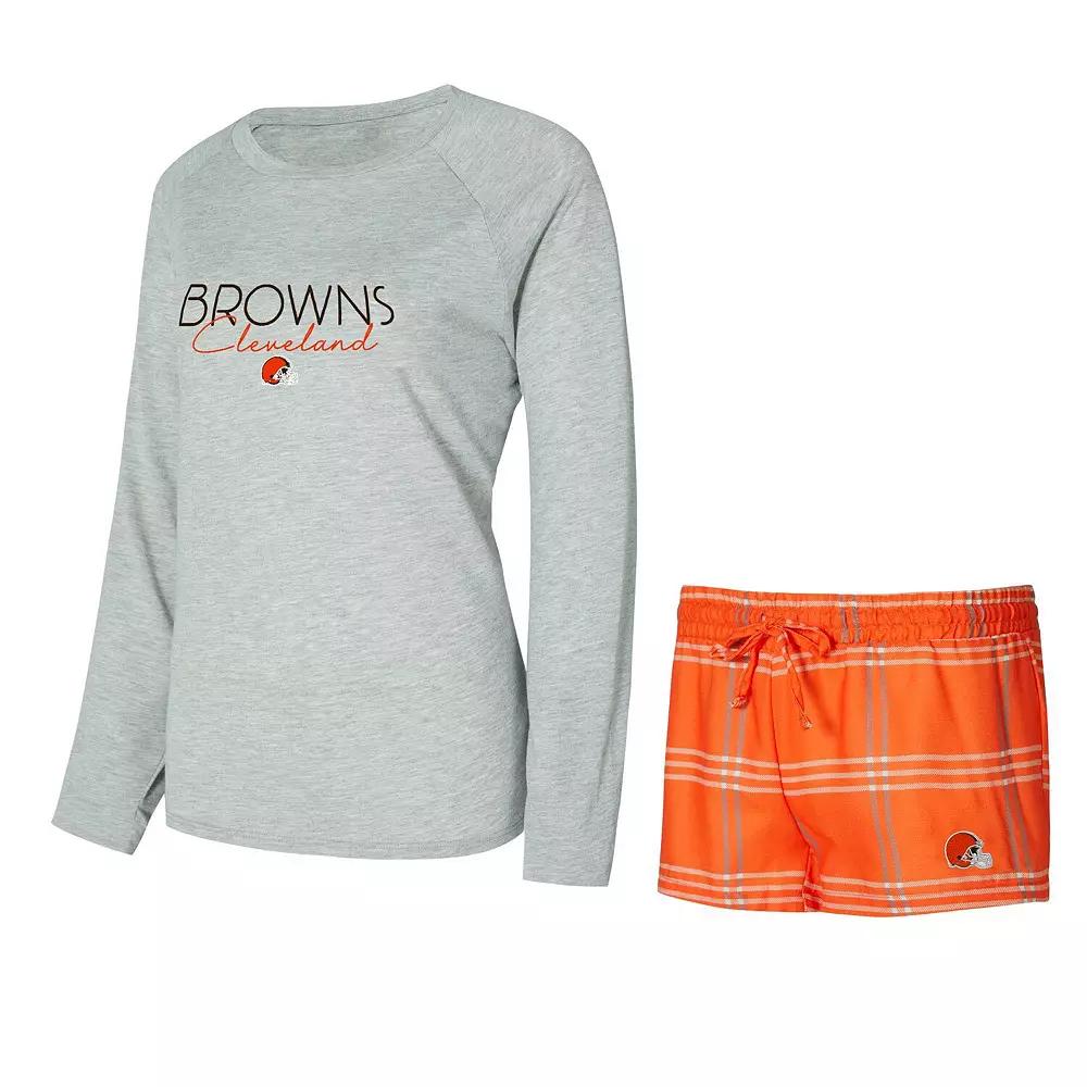 Women's Concepts Sport Cleveland Browns Petition Raglan Long Sleeve T-Shirt & Shorts Set,  Product Image