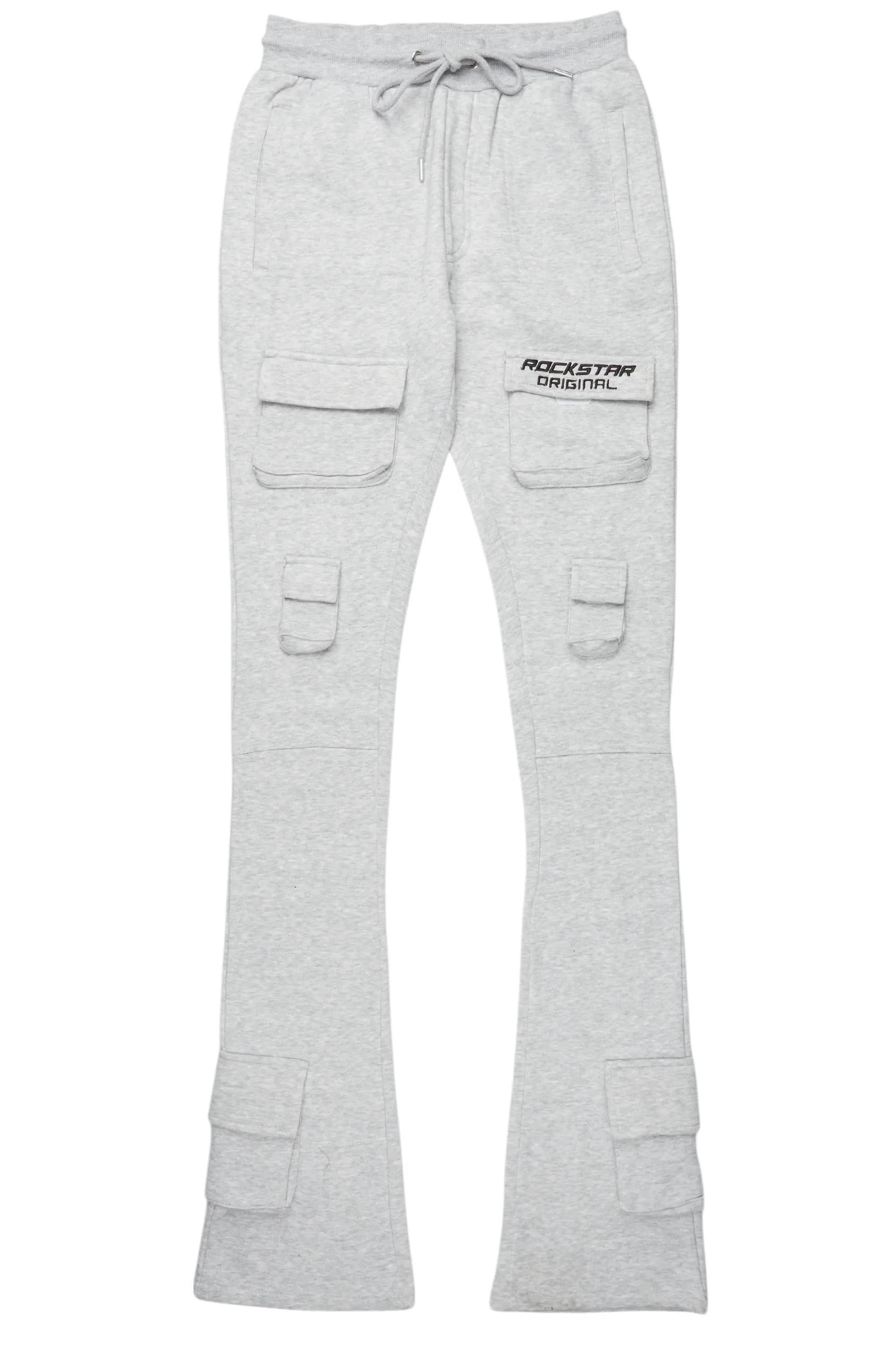 Connor Grey Stacked Flare Track Pant Male Product Image