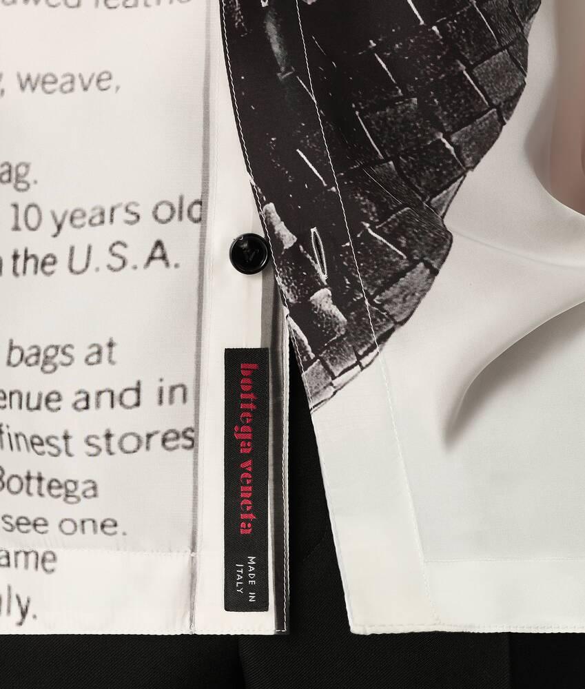 Men's Silk Printed Shirt in Chalk/black Product Image