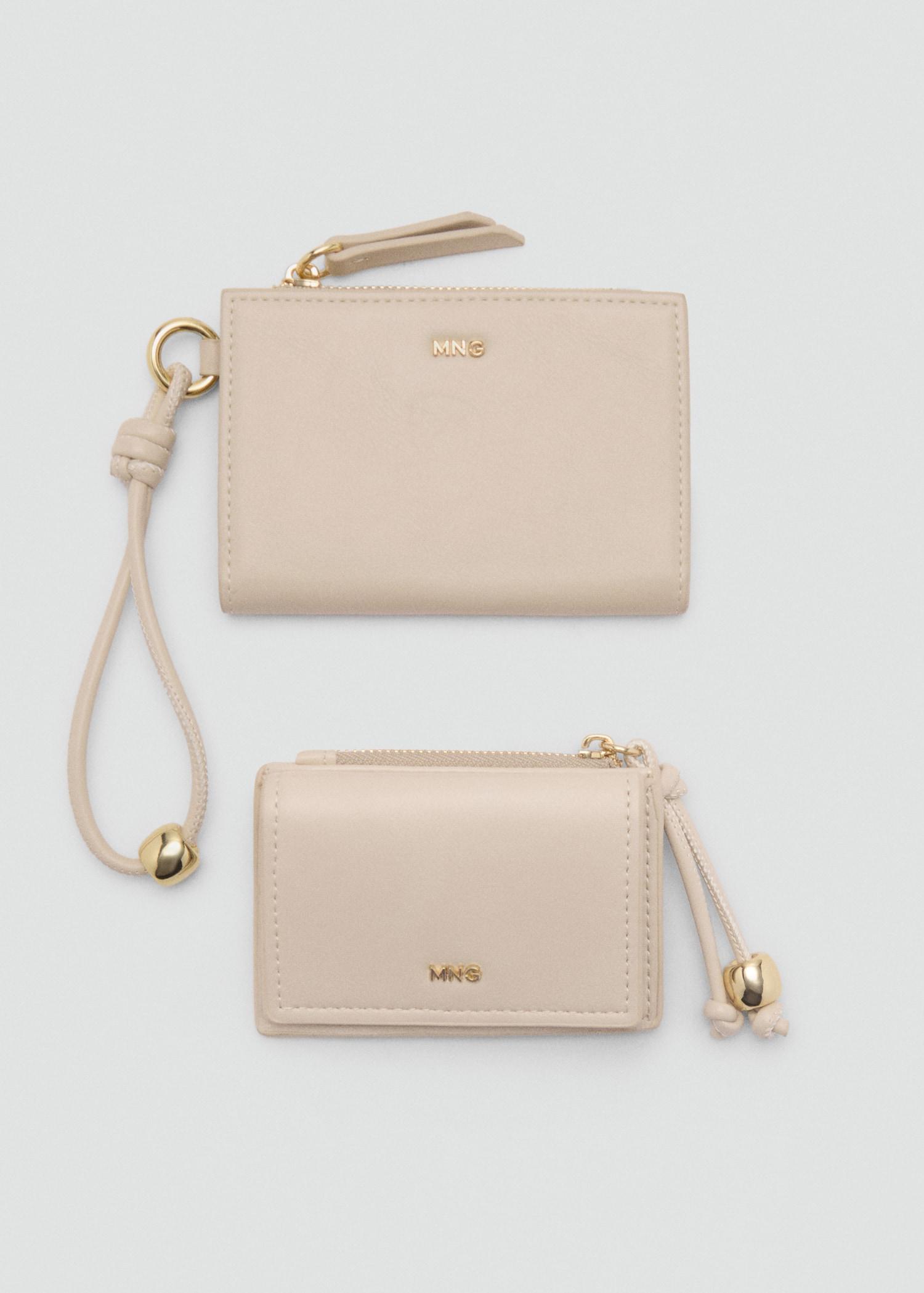 Leather-effect wallet with zipper - Women | MANGO USA Product Image