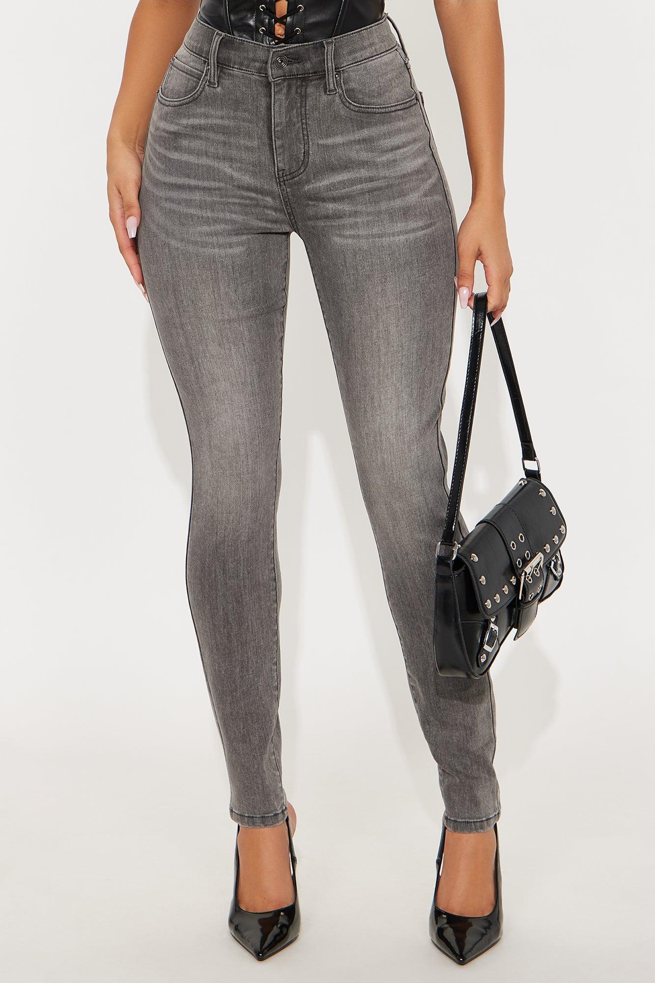 Deluxe Soft Stretch High Rise Skinny Jeans - Grey Female Product Image