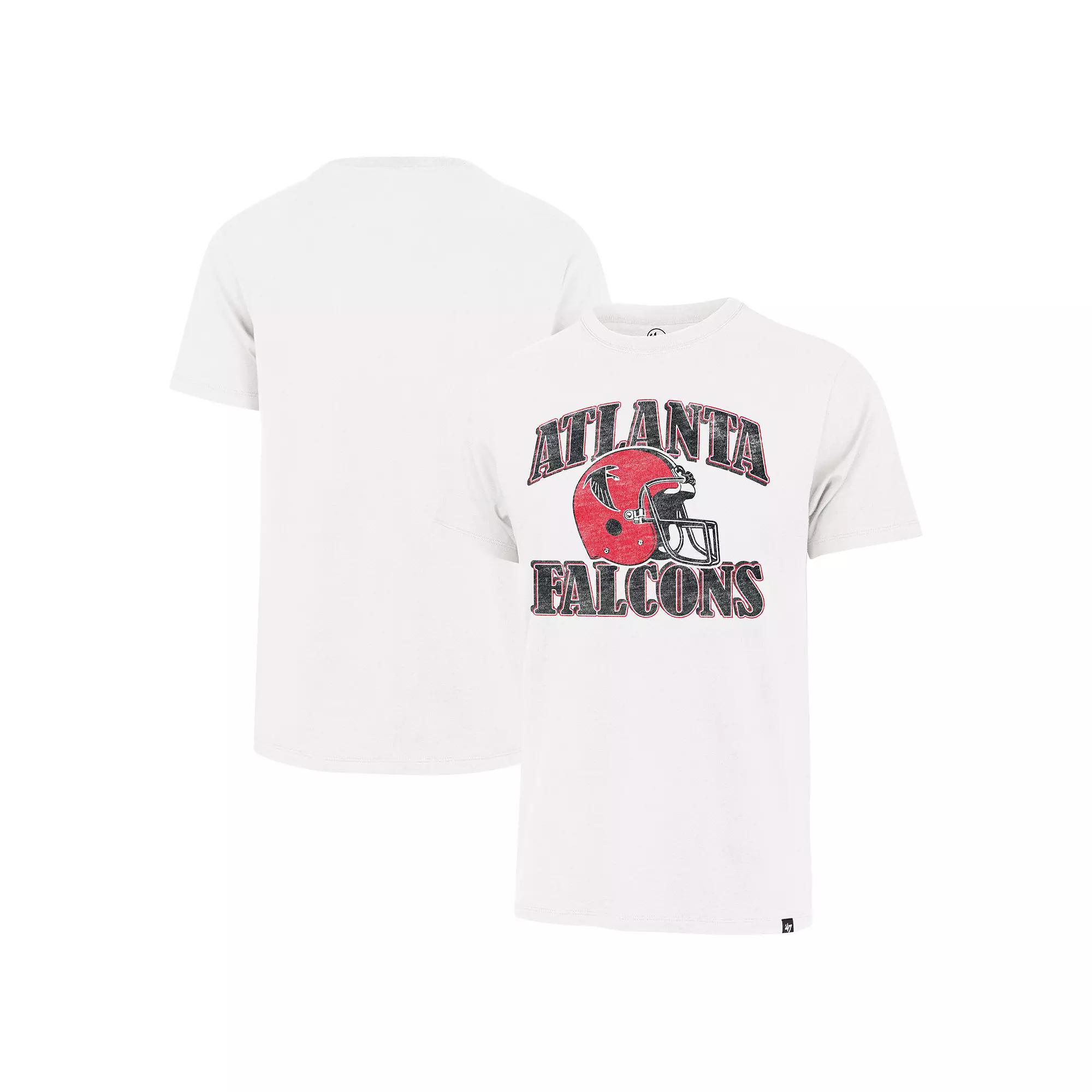 Men's '47 White Atlanta Falcons Overrun Franklin Throwback Logo T-Shirt, Size: Medium Product Image