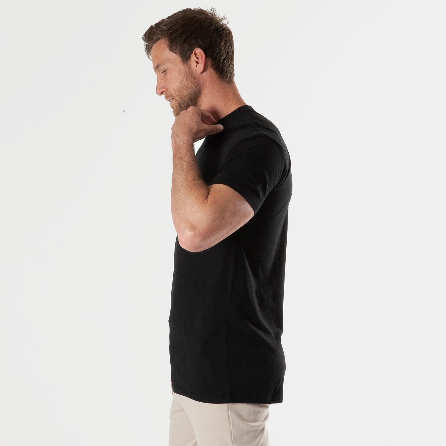 All Black Tall Straight Hem Crew Neck T-Shirt 3-Pack Product Image