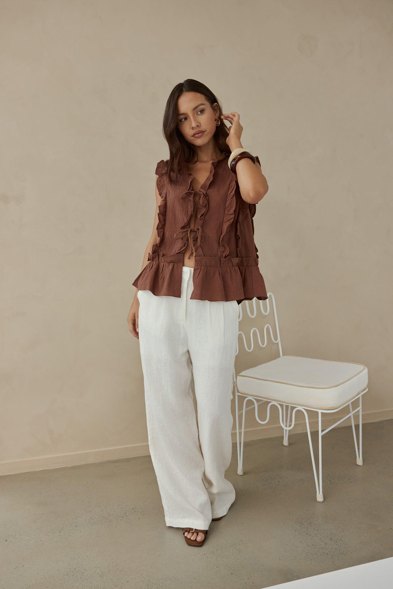 Bellano Vest Top Brown Product Image