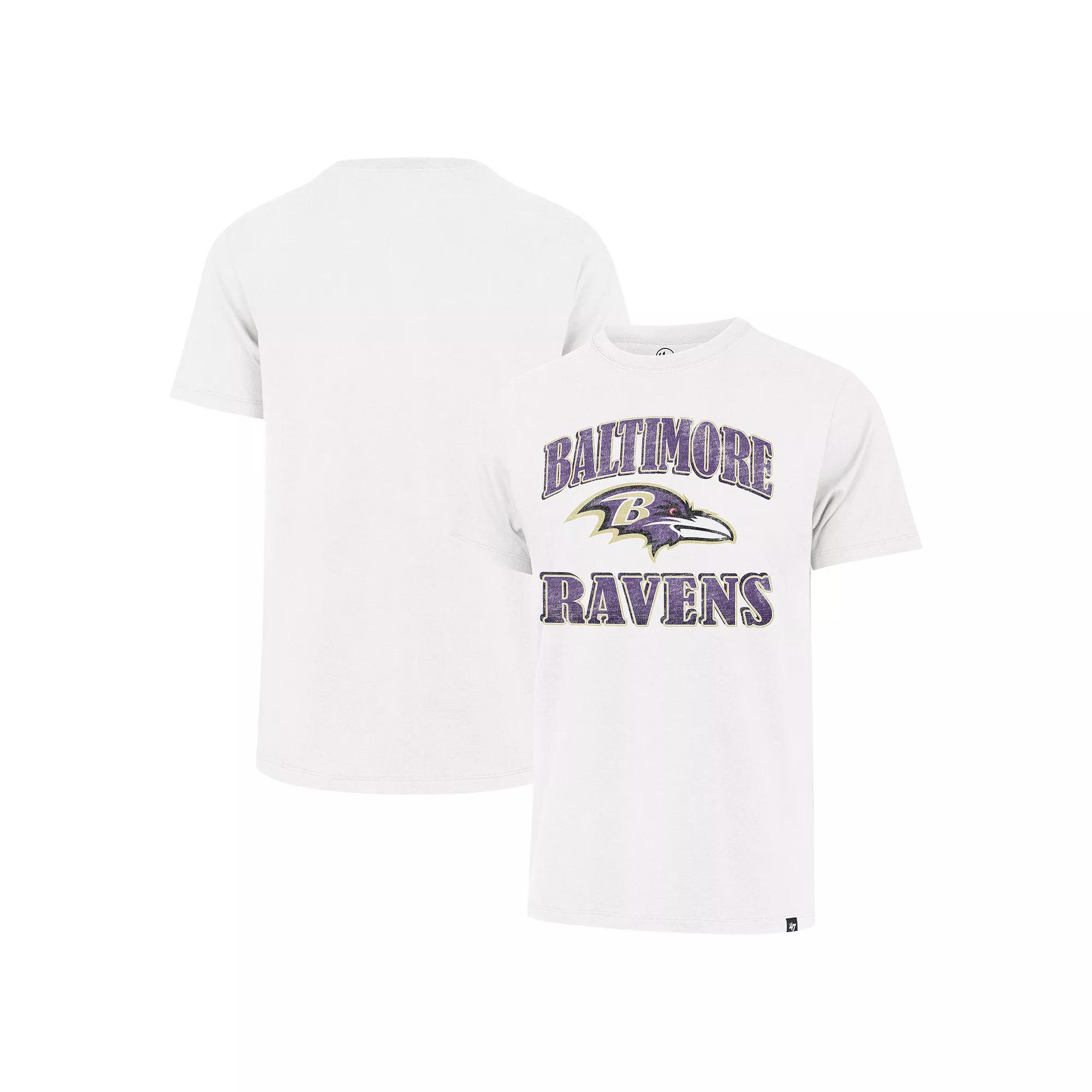 Men's '47 White Baltimore Ravens Overrun Franklin T-Shirt, Size: XL Product Image