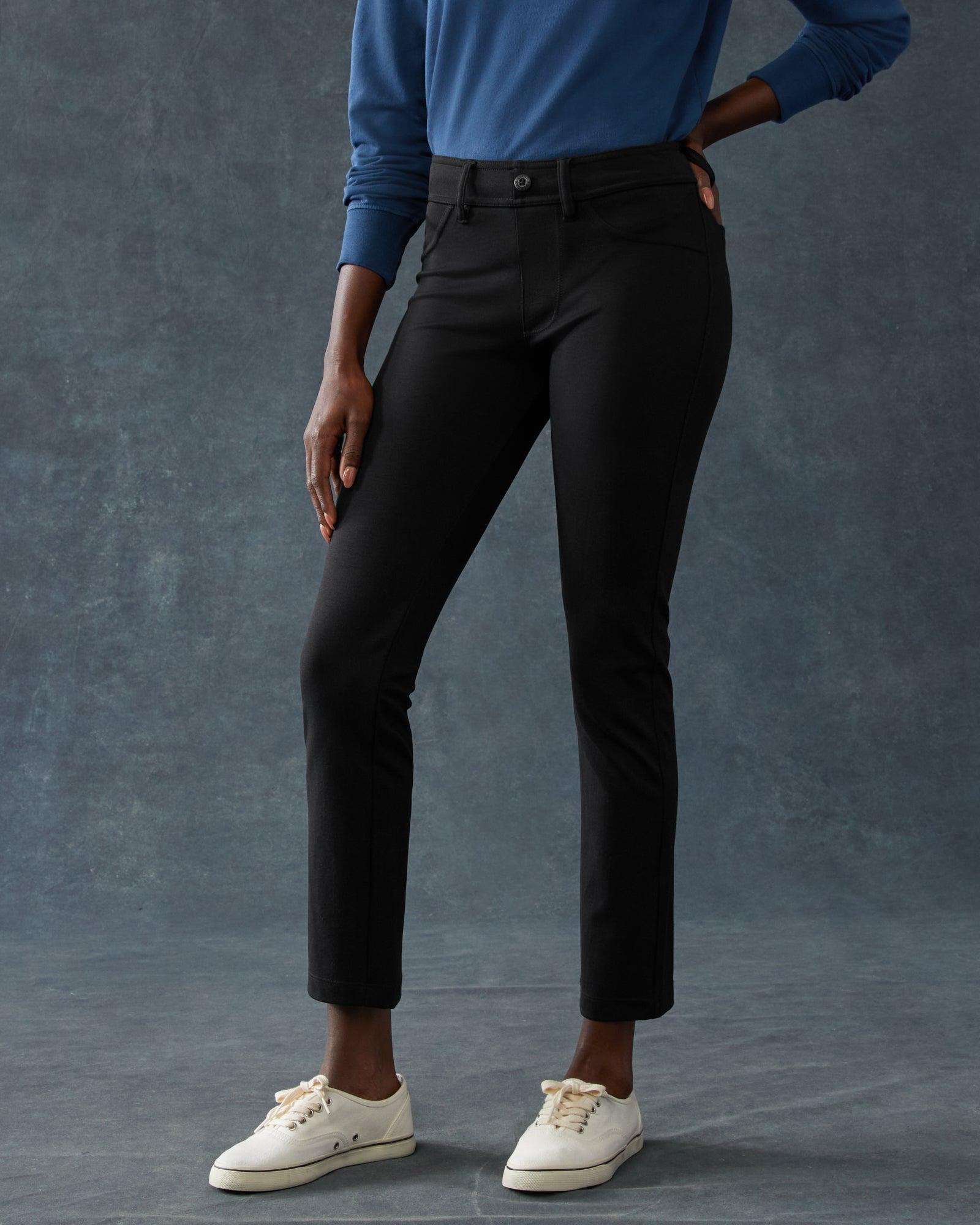 Women's Ponte Dress Pant Straight - Super Black Female Product Image