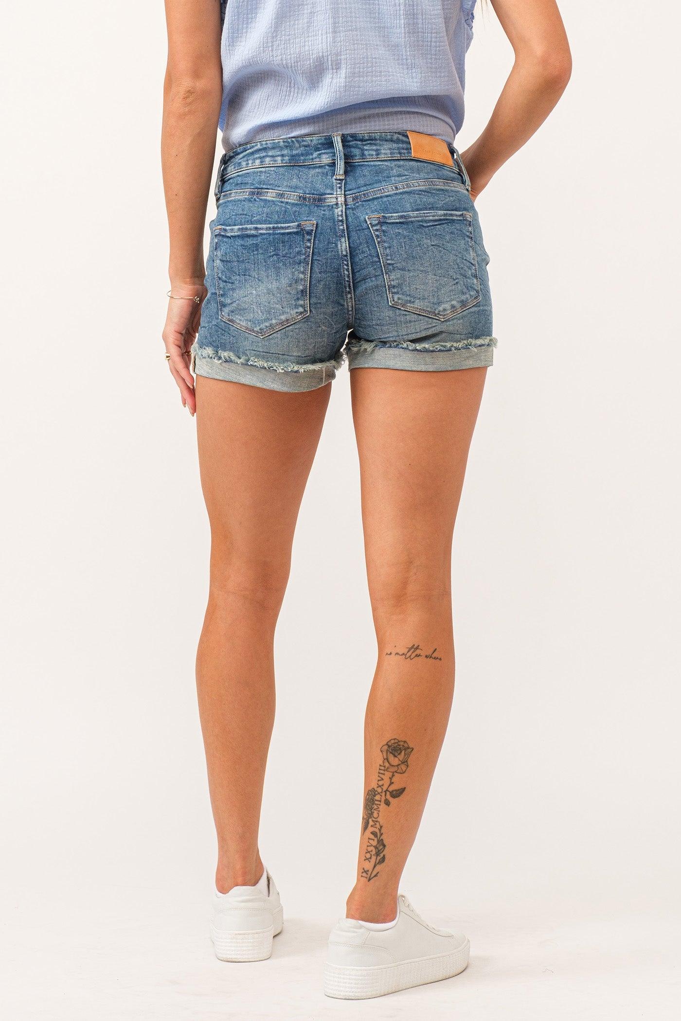 Ava Mid Rise Cuff Shorts Product Image