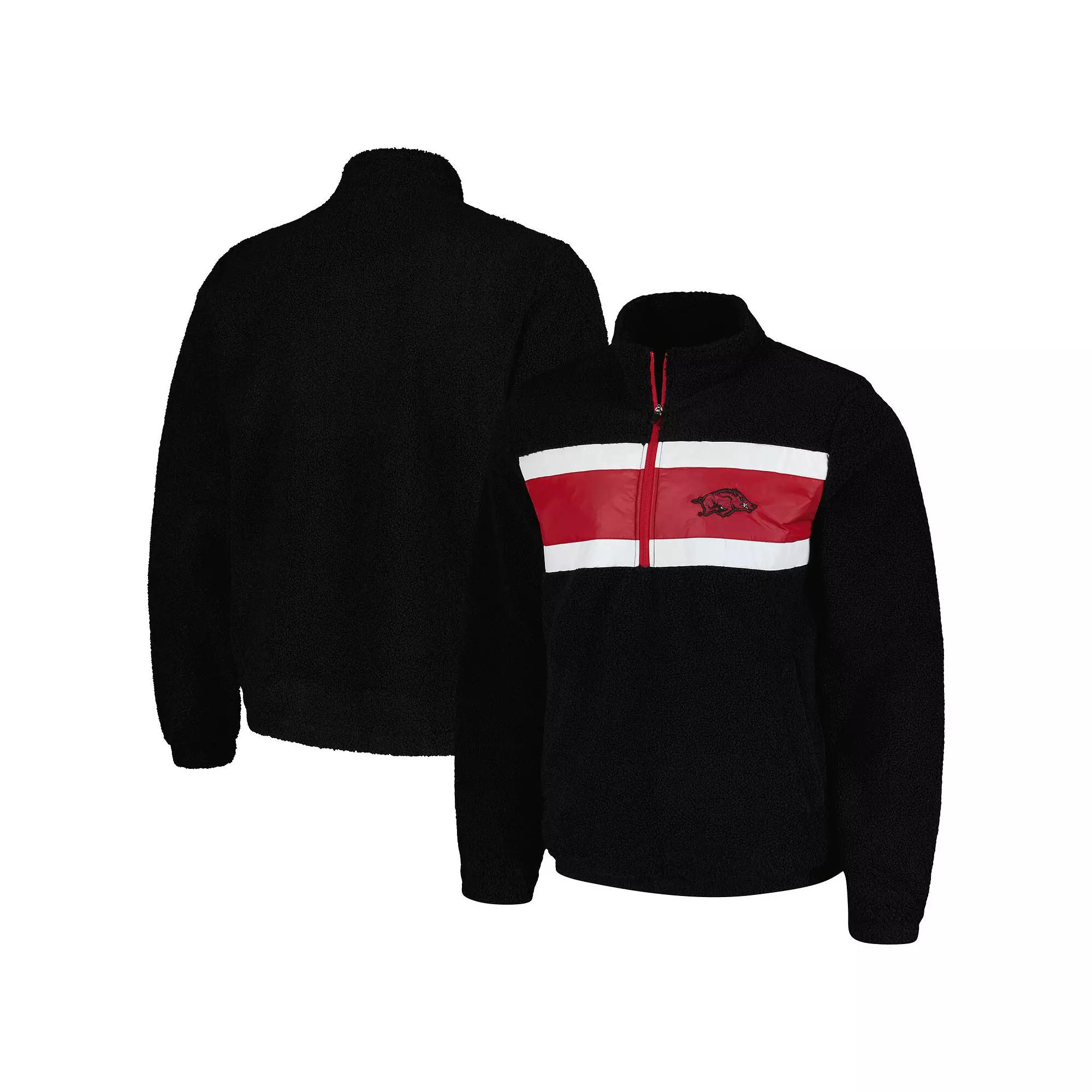 Men's G-III Sports by Carl Banks Black Arkansas Razorbacks Pinch Runner Half-Zip Top,  Product Image
