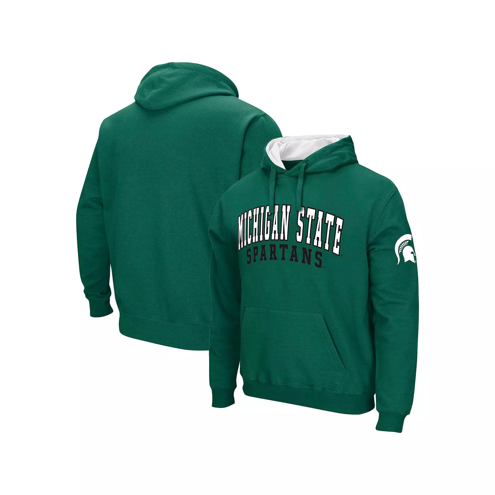 Men's Colosseum Green Michigan State Spartans Double Arch Pullover Hoodie, Size: Small Product Image