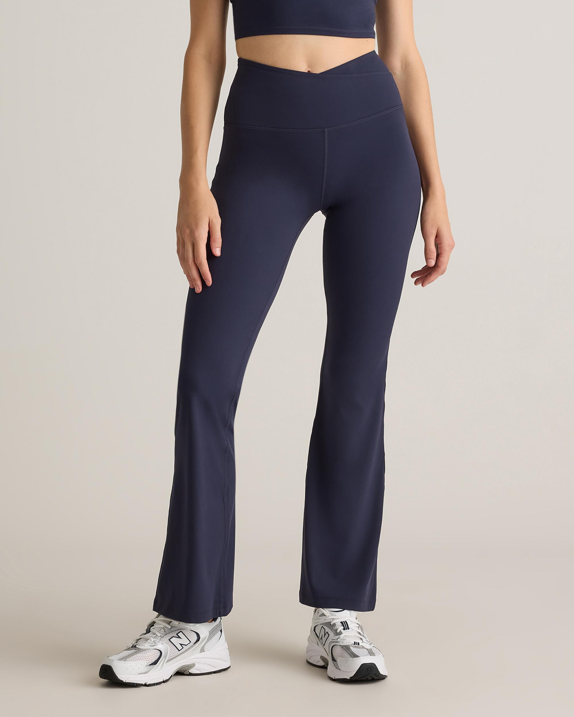 Quince | Women's Ultra-Form High-Rise Crossover Flared Pants Nylon/Spandex Product Image