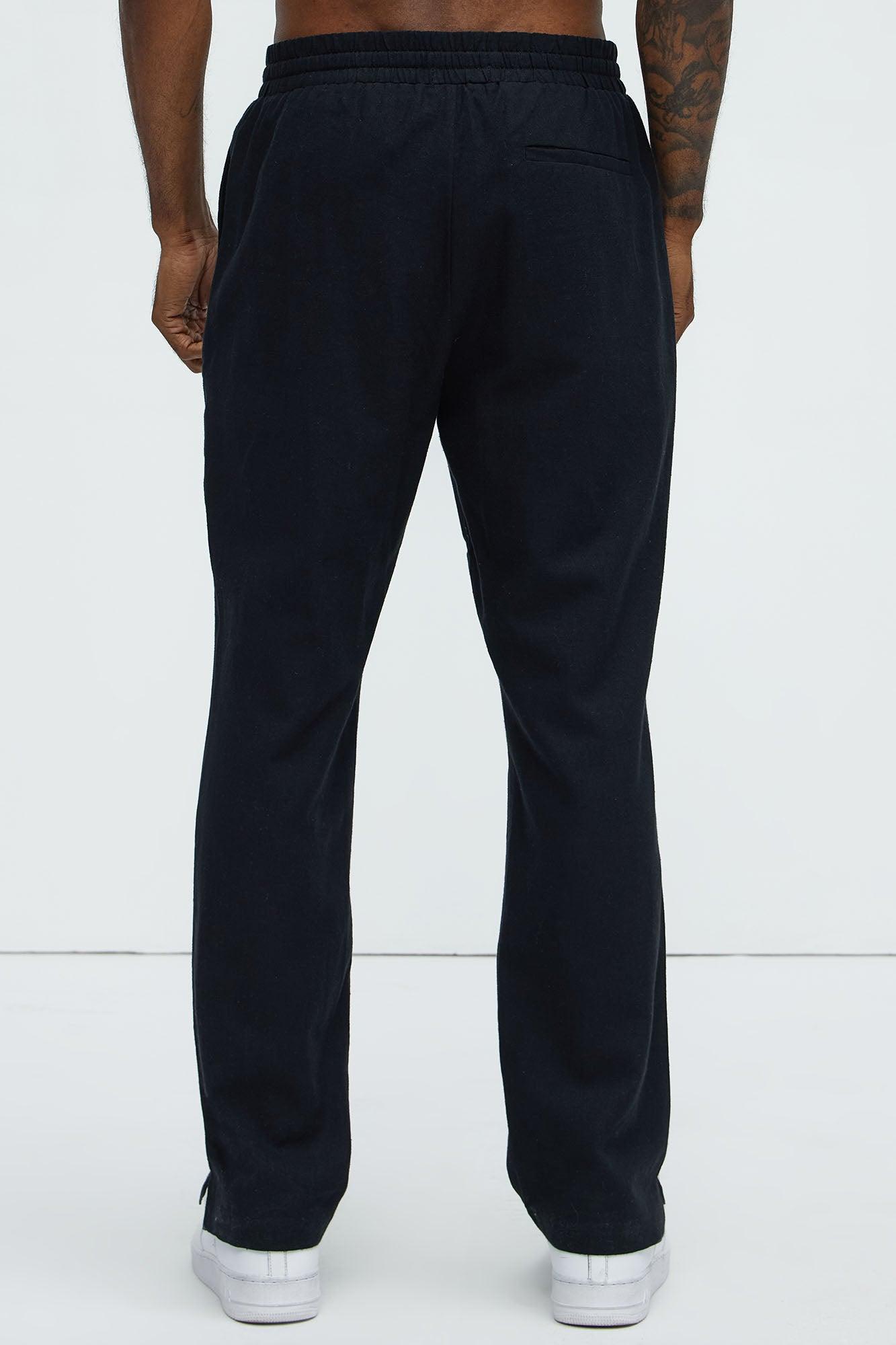 Bahamas Linen Slim Pull On Pants - Black Product Image