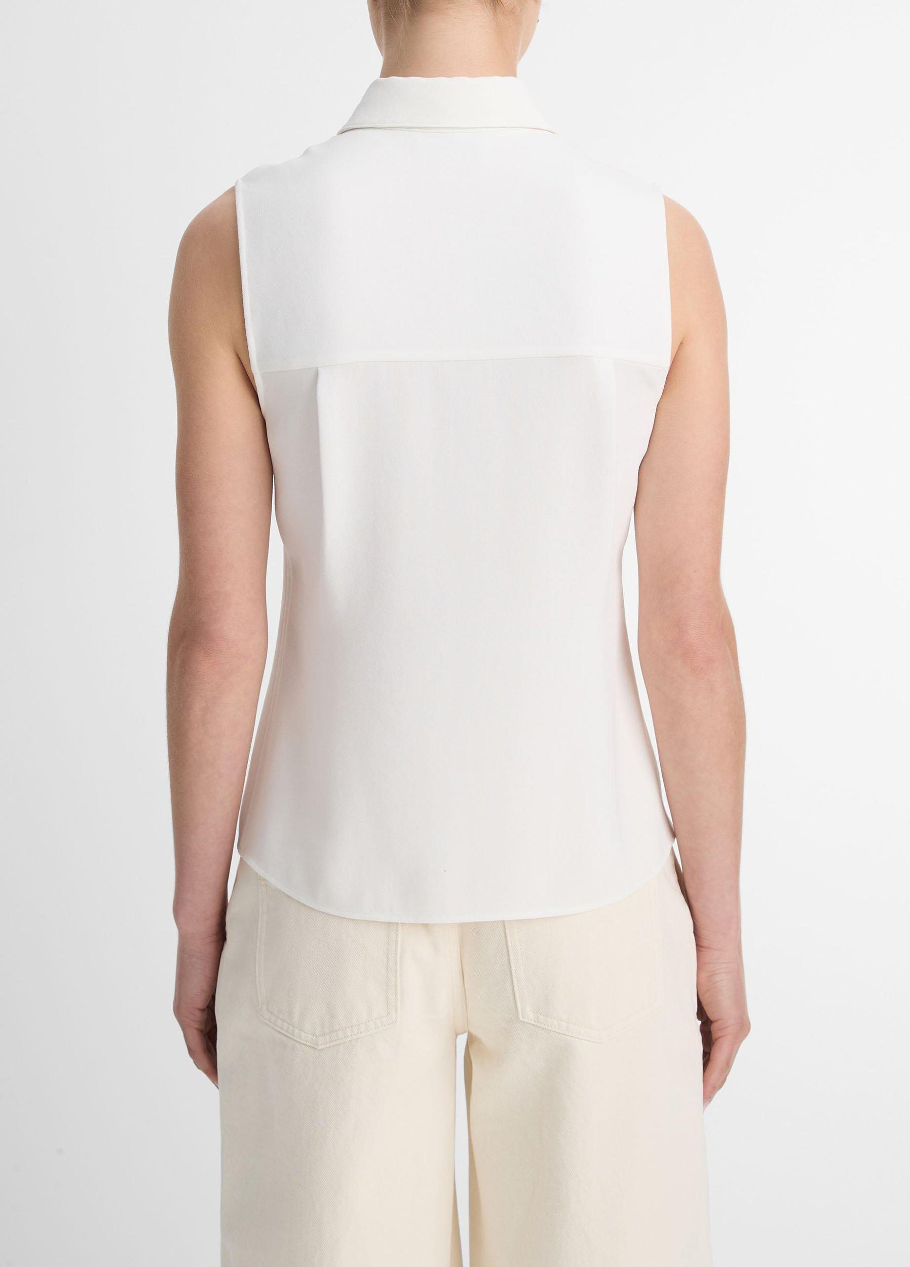 Sleeveless Button-Front Shirt Product Image