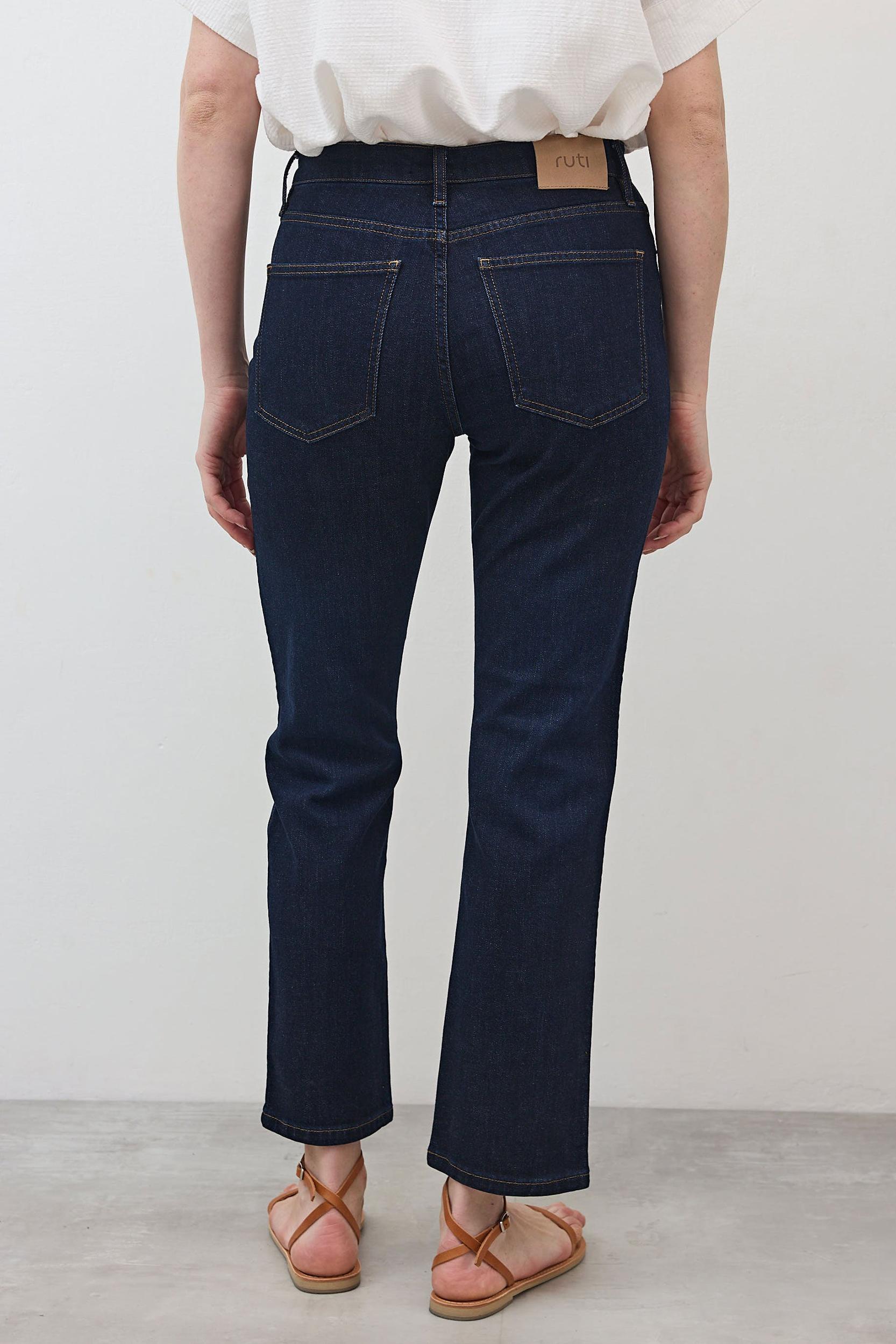 The Petite Crop Mid-Rise Straight Jeans Product Image