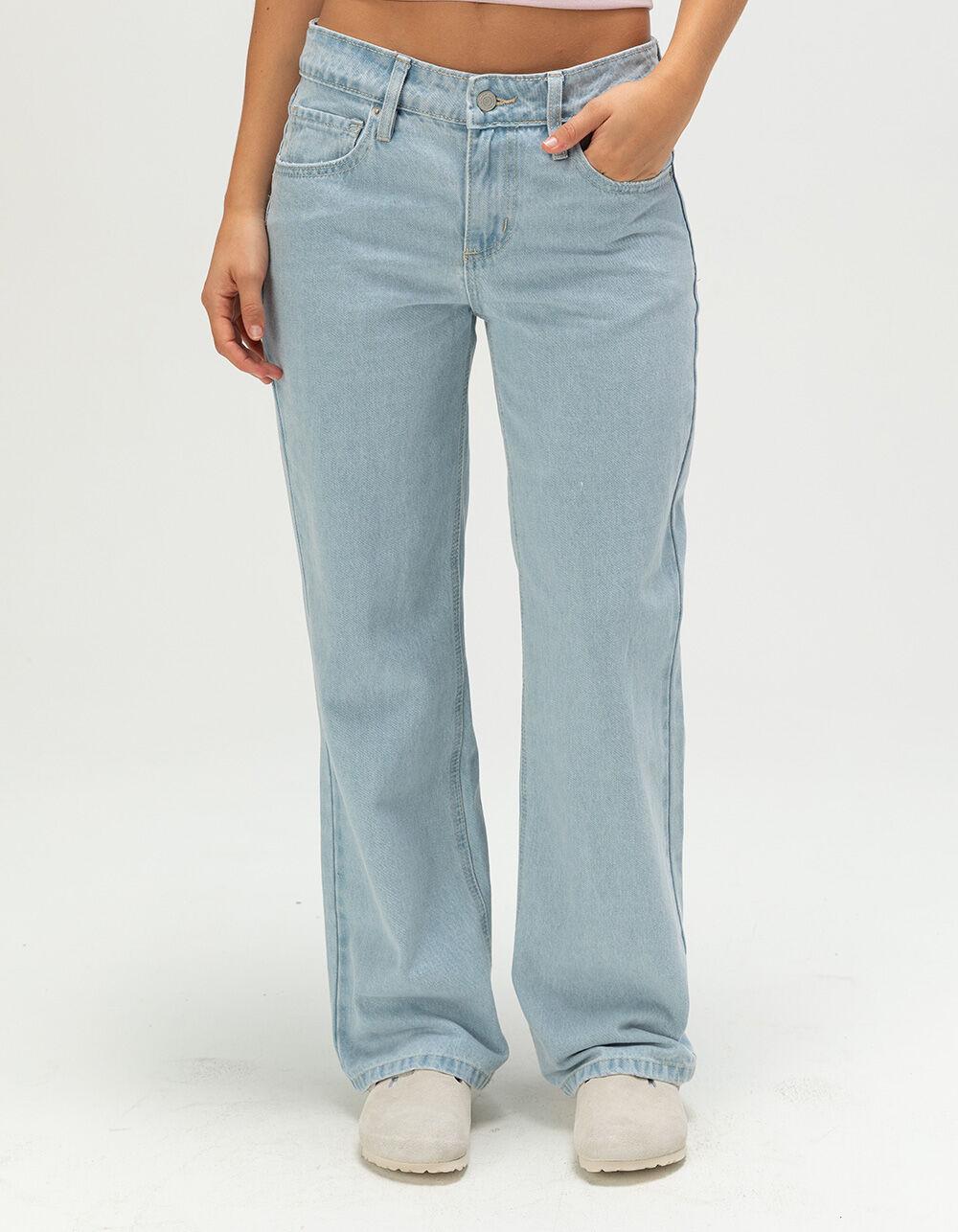 RSQ Womens Low Rise Loose Straight Jeans - LIGHT WASH Product Image