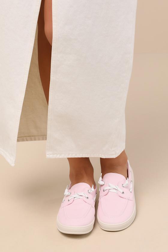 Galley Pink Canvas Boat Shoes Product Image