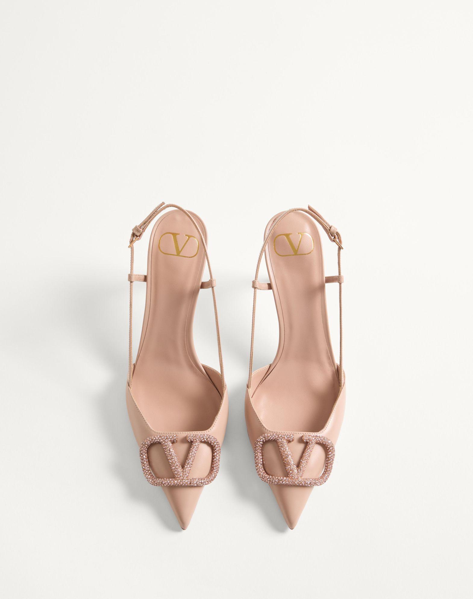 VLOGO SIGNATURE SLINGBACK PUMP IN CALFSKIN LEATHER 80MM Product Image