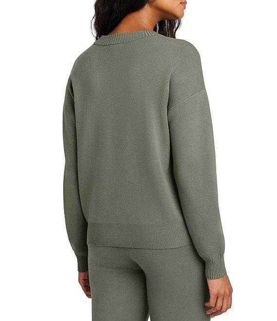 Splendid X Cella Jane Blog Knit Crew Neck Dropped Long Sleeve Front Seam Pullover Sweater Product Image