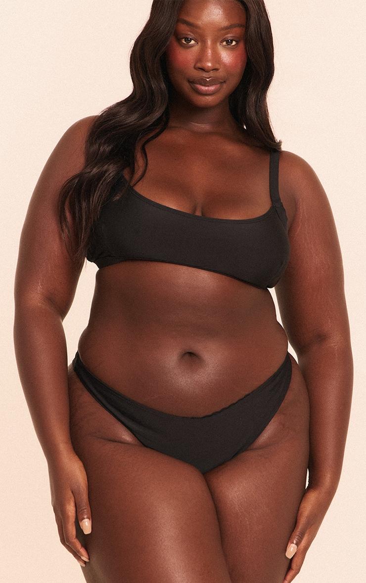 Plus Black Boomerang Tanga Bikini Bottoms Product Image