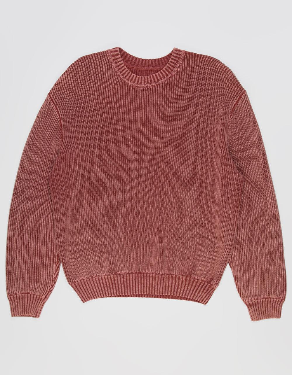 RSQ Mens Washed Ribbed Sweater - RED Product Image