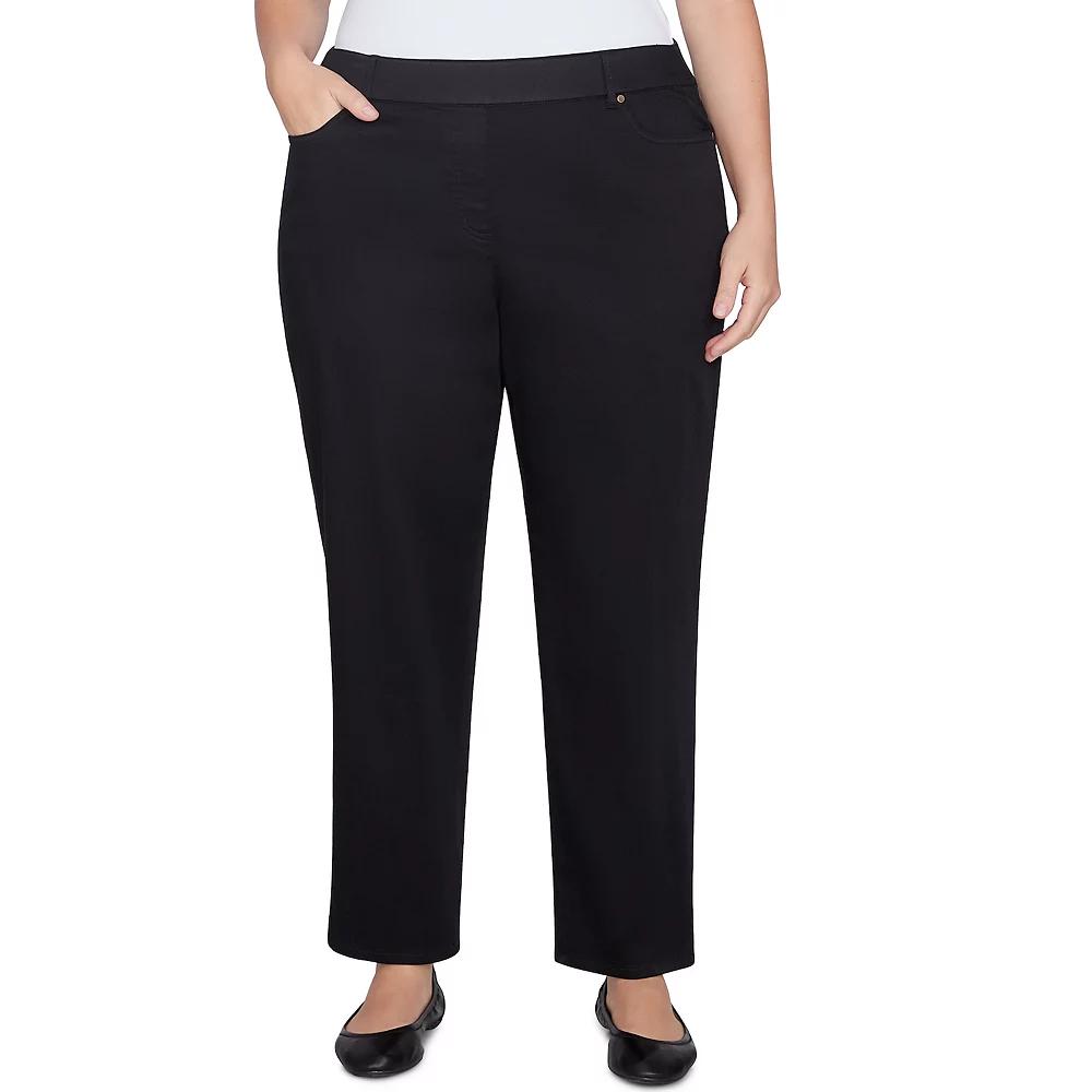 Plus Size Alfred Dunner Super Stretch Medium Length Pants, Women's, Size: 22 W, Black Product Image