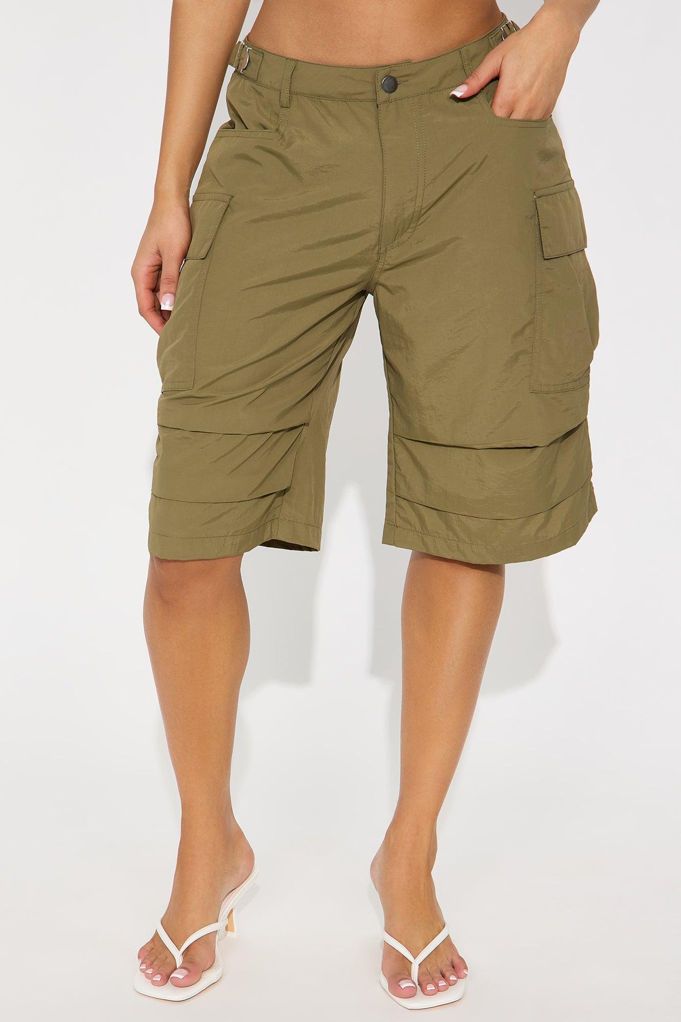 Better Than Ever Windbreaker Bermuda Short - Olive Product Image
