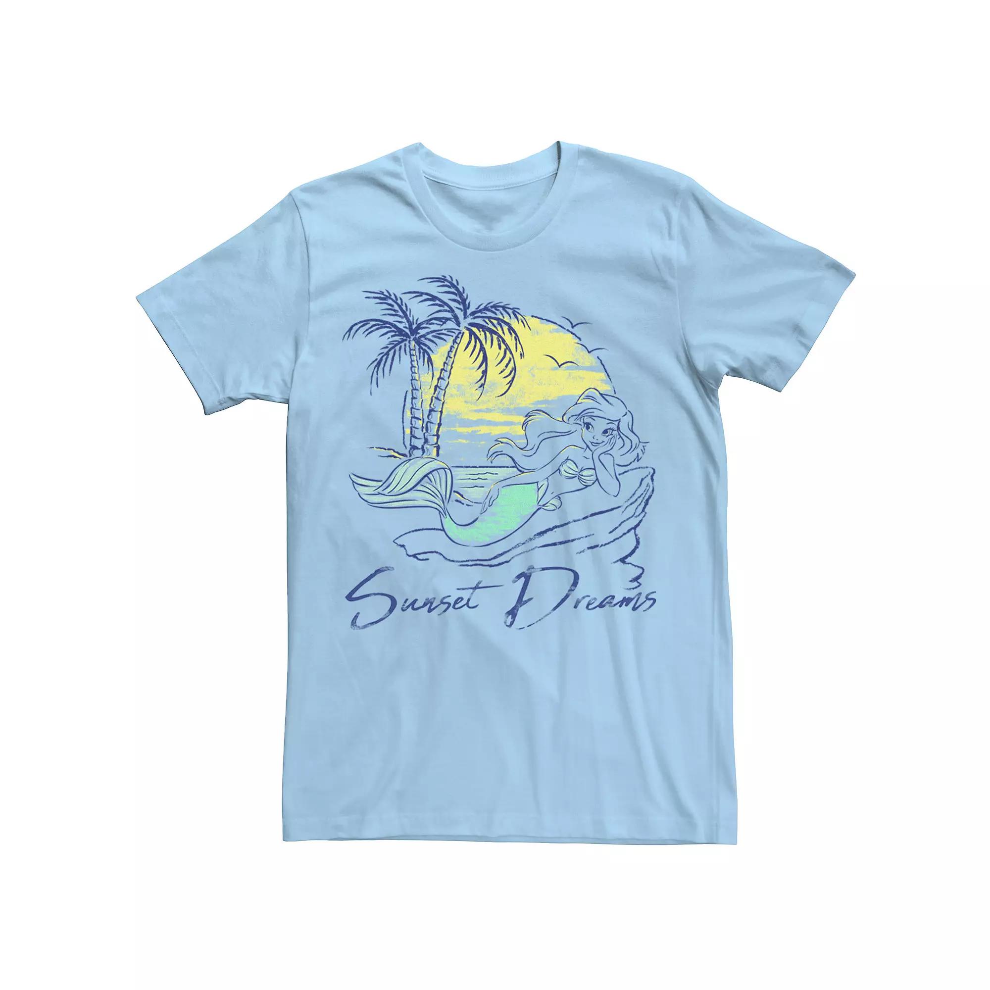 Men's Disney Princess Ariel Sunset Dreams Sketch Tee,  Product Image