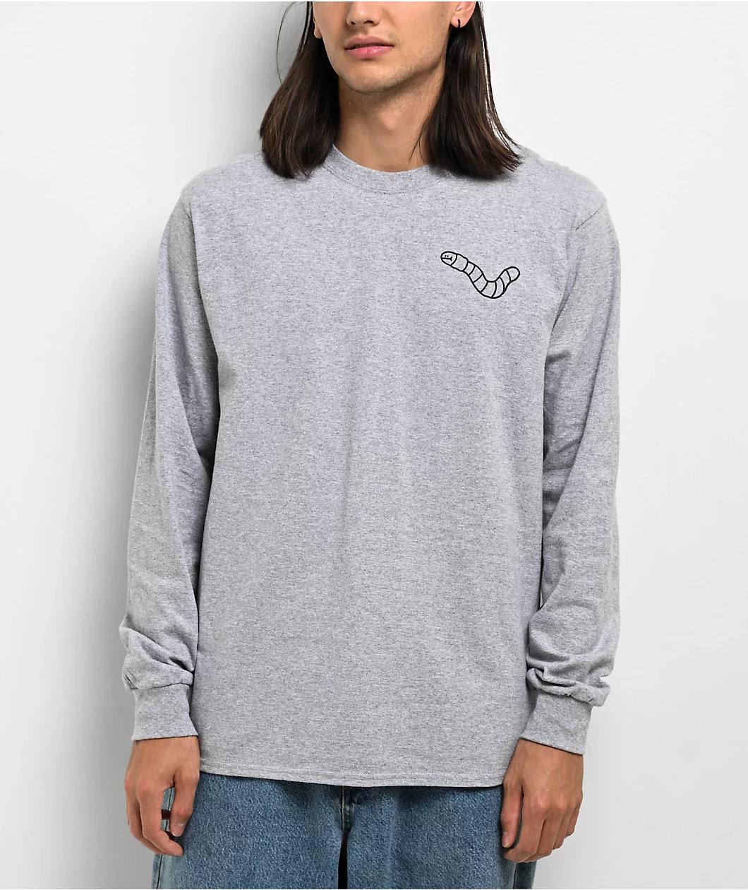 A.LAB Heather Grey Wanted Worm Long Sleeve T-Shirt Product Image