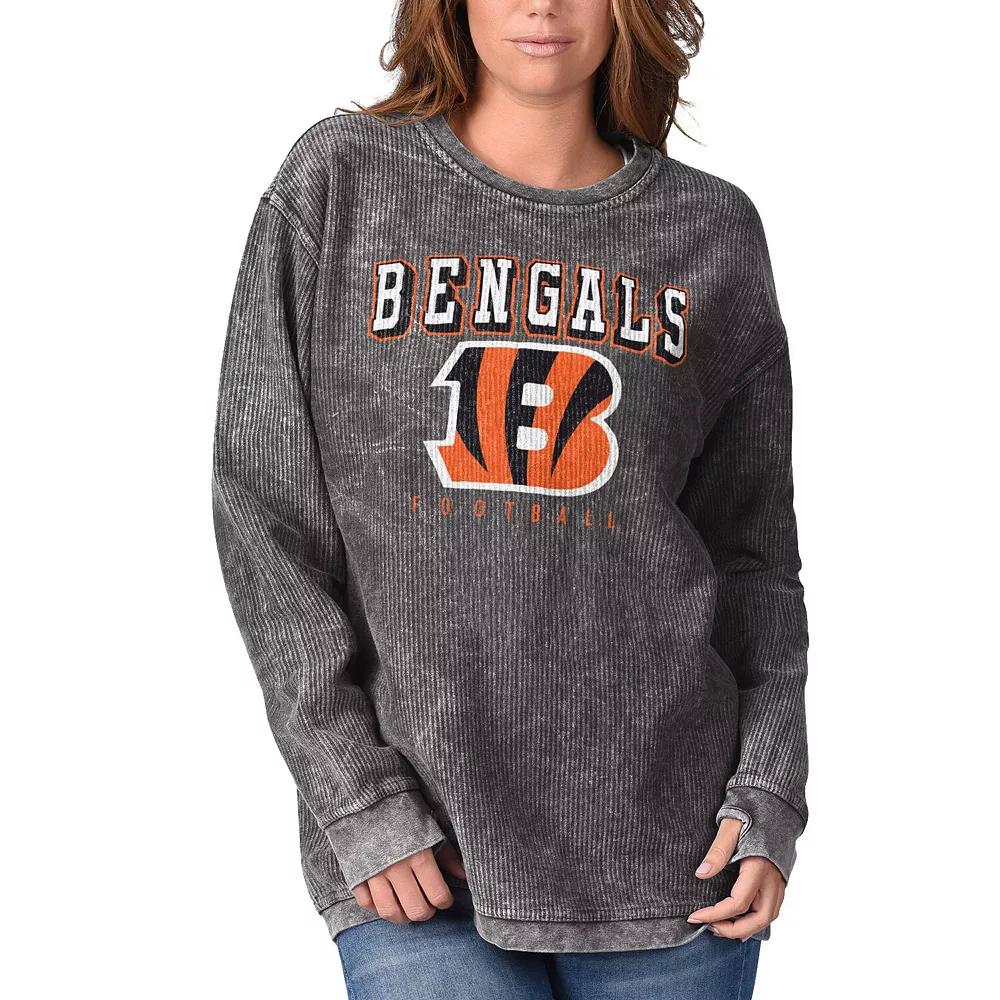 Women's G-III 4Her by Carl Banks Black Cincinnati Bengals Comfy Cord Pullover Sweatshirt,  Product Image