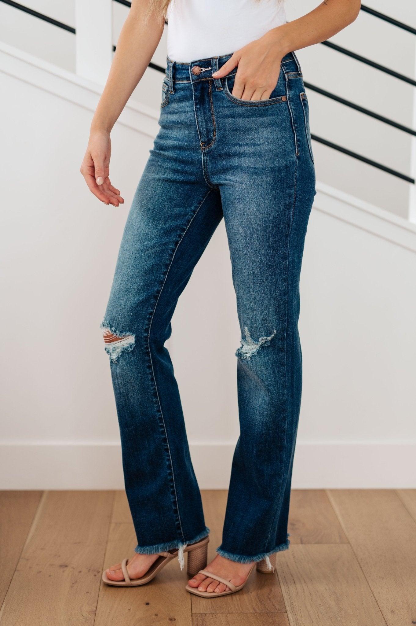 Morgan High Rise Distressed Straight Jeans (Online Exclusive) Product Image