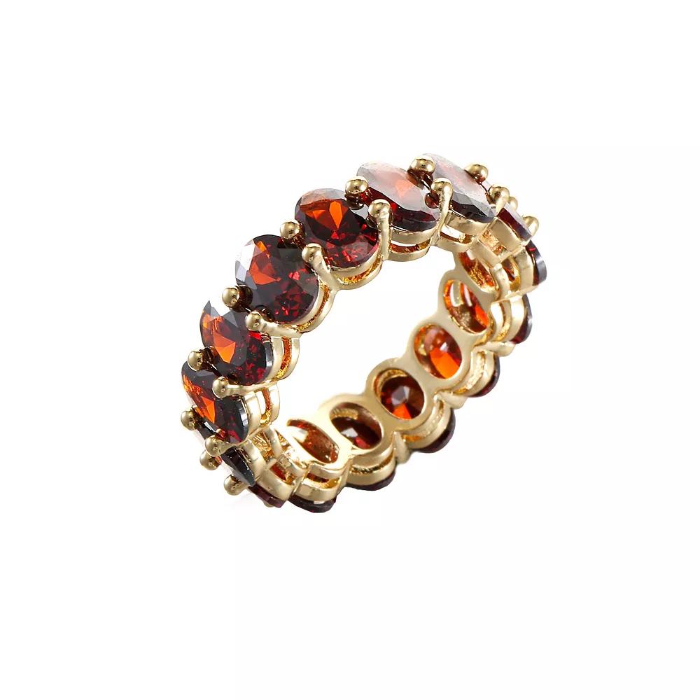 City Luxe Crystal Eternity Band Ring, Women's, Size: 8, January Gold Tone Product Image