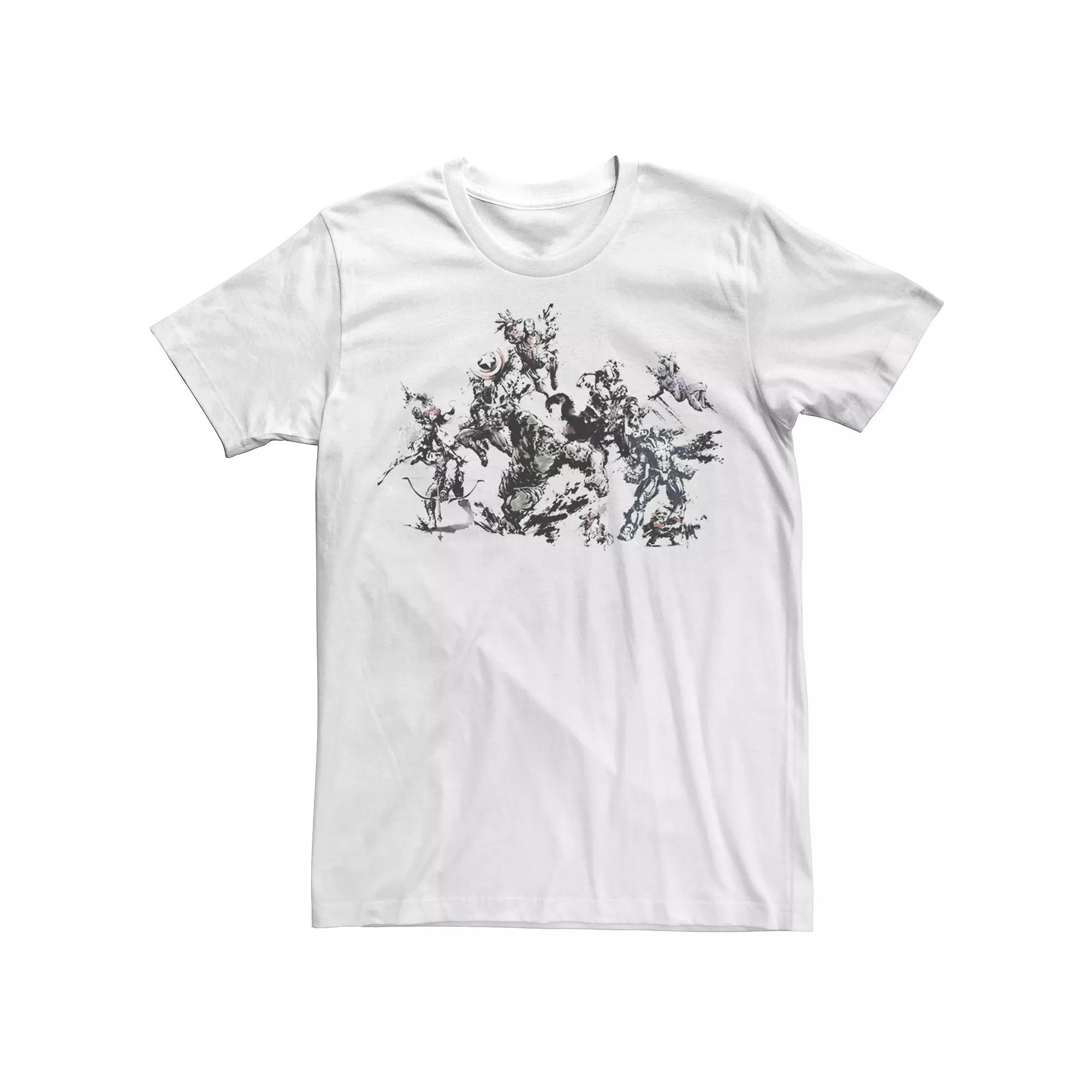 Men's Marvel Avengers Splat Art Poster Graphic Tee,  Product Image