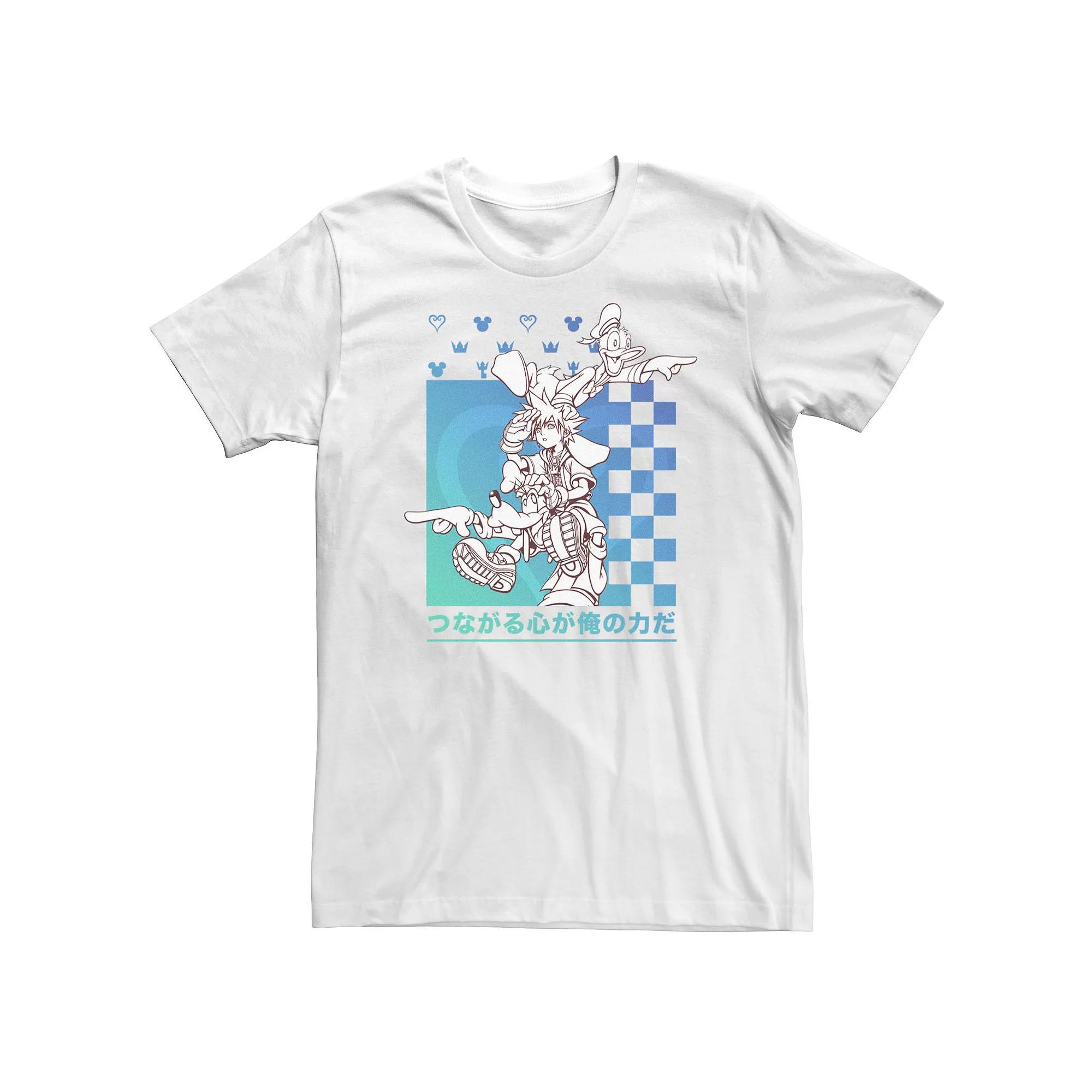 Big & Tall Disney Kingdom Hearts Sora Donald Goofy Kanji Checkerboard Tee, Men's,  Product Image