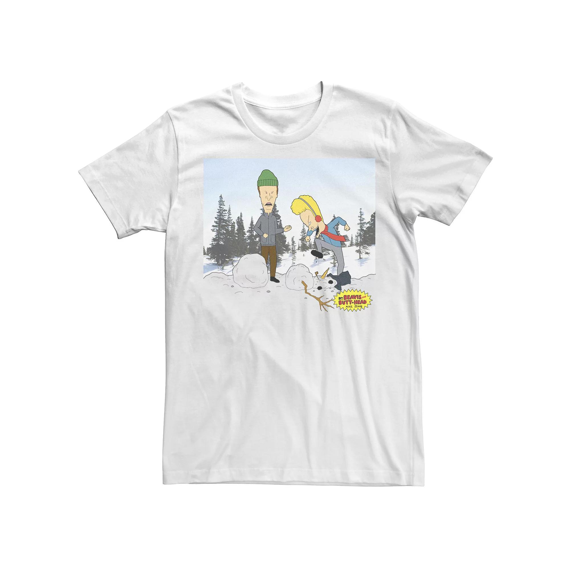 Men's Beavis And Butthead Snowman Short Sleeve Tee,  Product Image