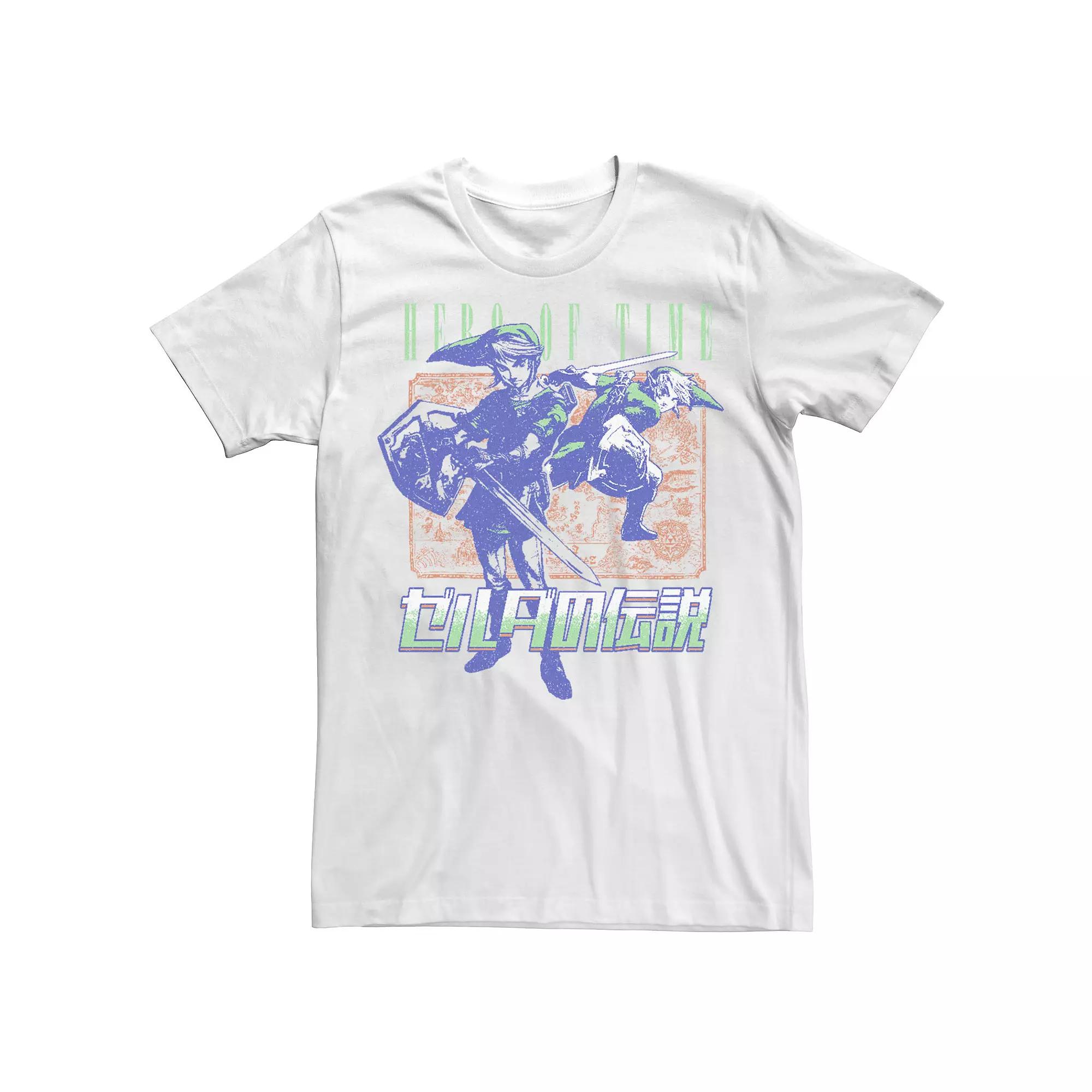 Men's Nintendo Zelda Hero Of Time Kanji Poster Tee, Size: Small, White Product Image