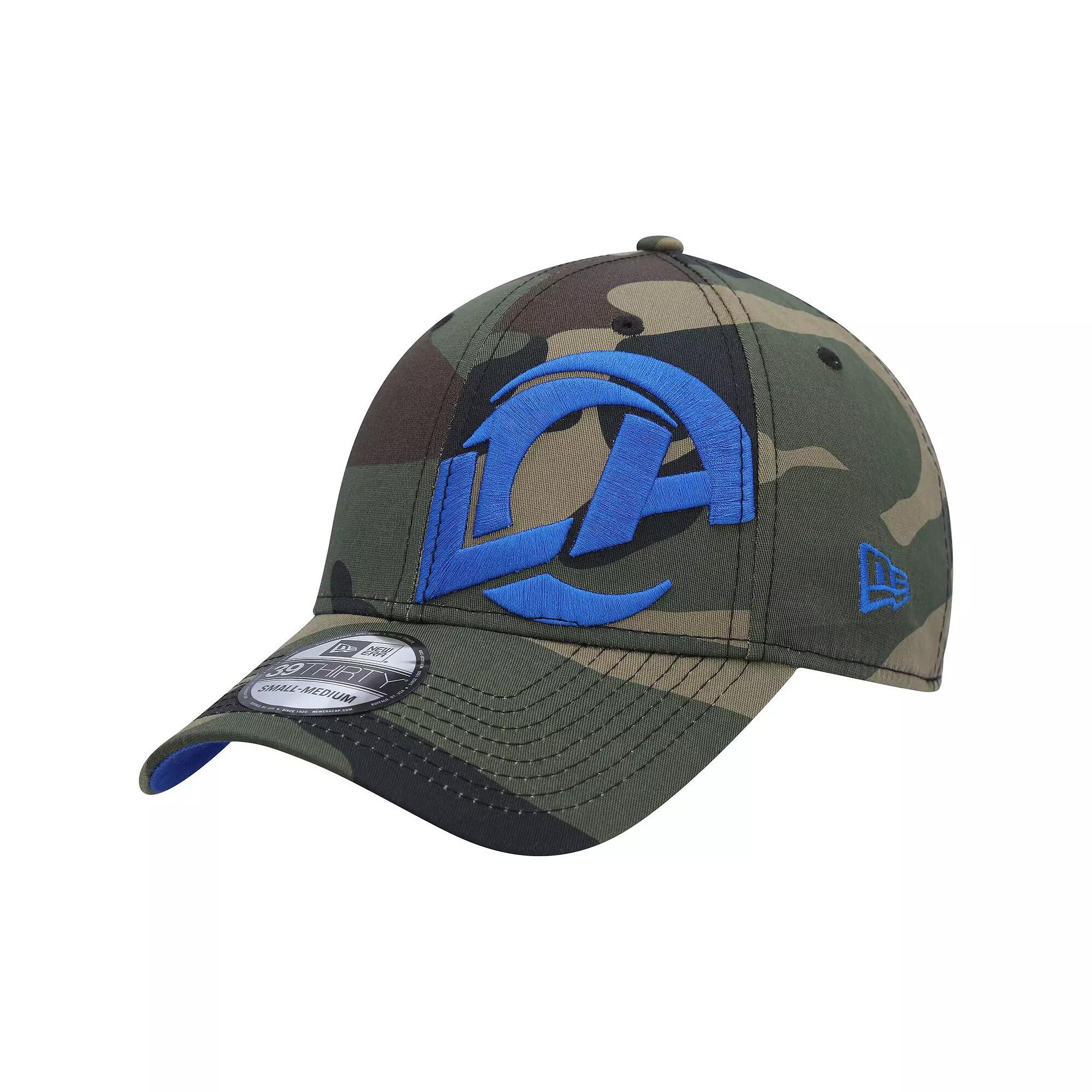 Men's New Era Camo Los Angeles Rams  Punched Out 39THIRTY Flex Hat, Size: Small/Medium, Green Product Image