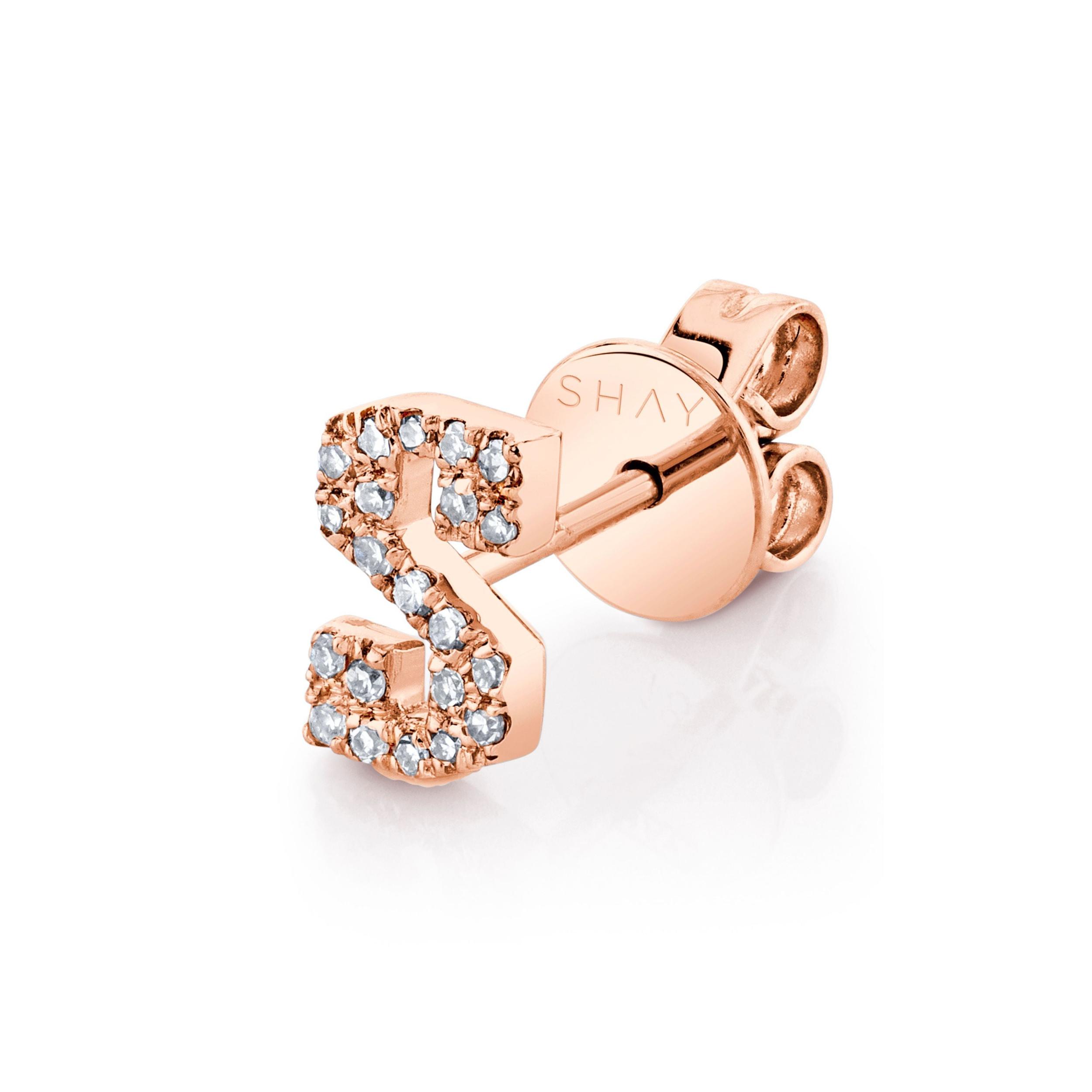 DIAMOND SINGLE PAVE INITIAL STUD Product Image