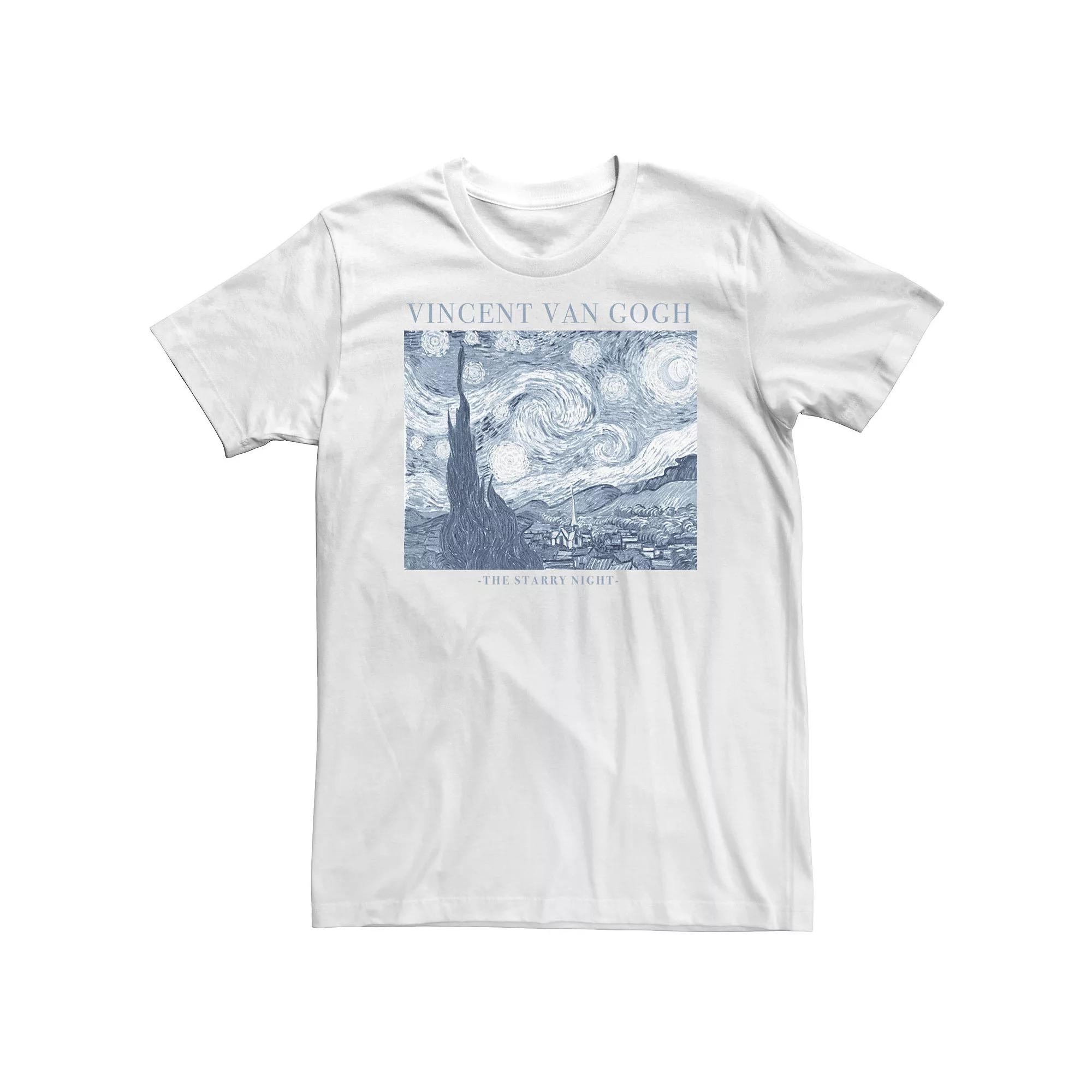 Big & Tall Trendy Vincent van Gogh "The Starry Night" Tee, Men's, Size: 4XLT, White Product Image