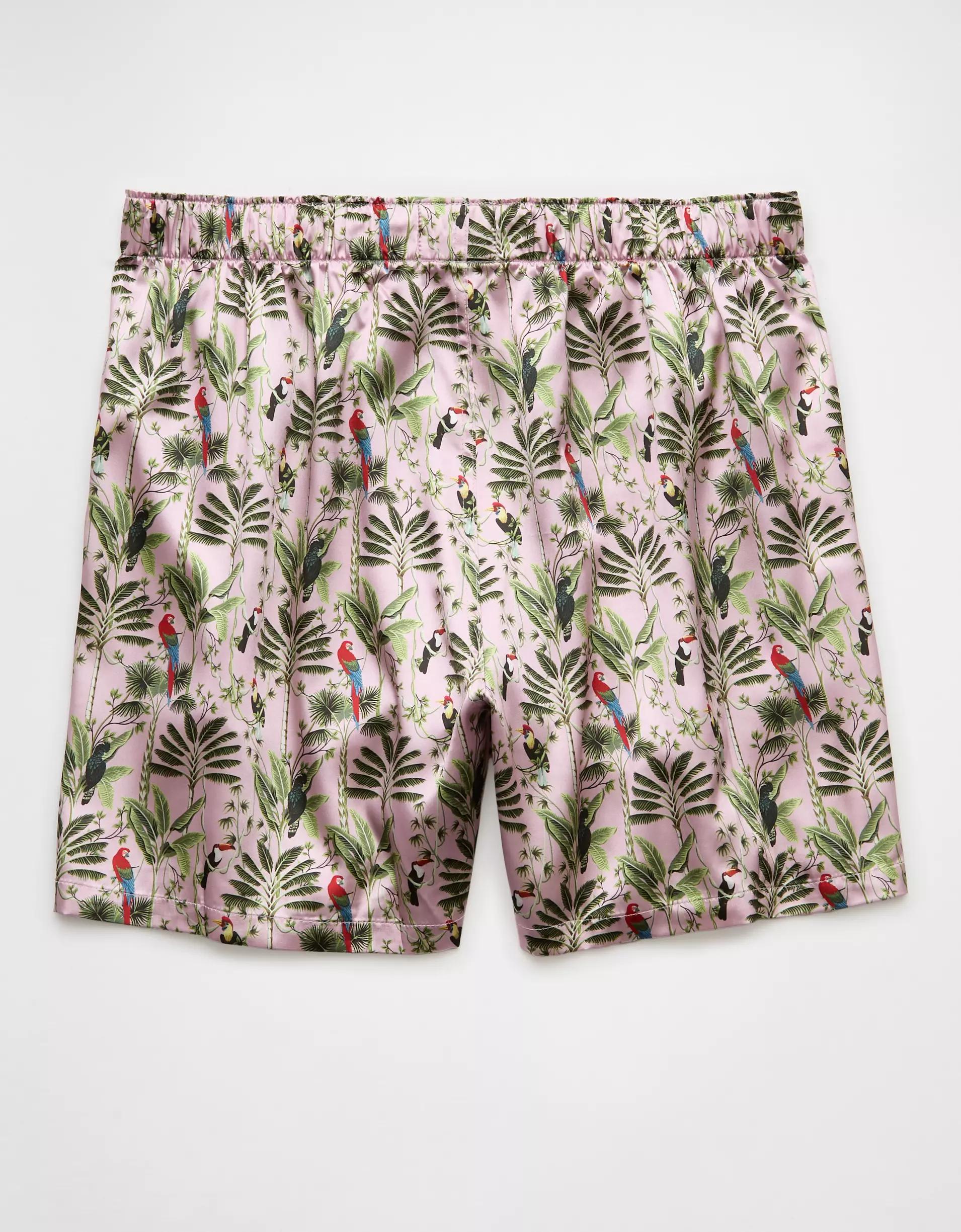 AEO Men's Bird Tapestry Satin Pocket Boxer Short Product Image