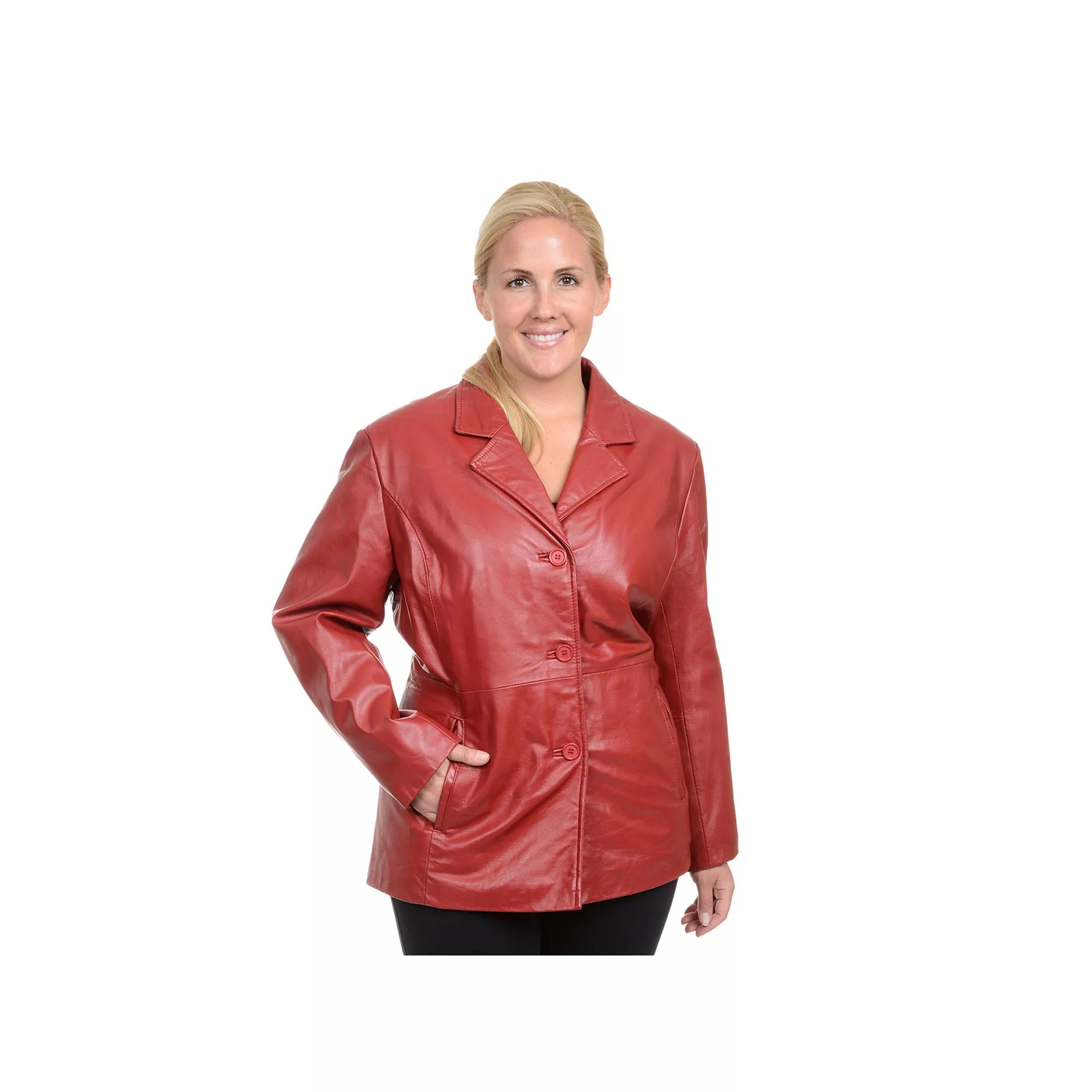 Plus Size Excelled Leather Jacket, Women's, Size: 3XL, Red Product Image