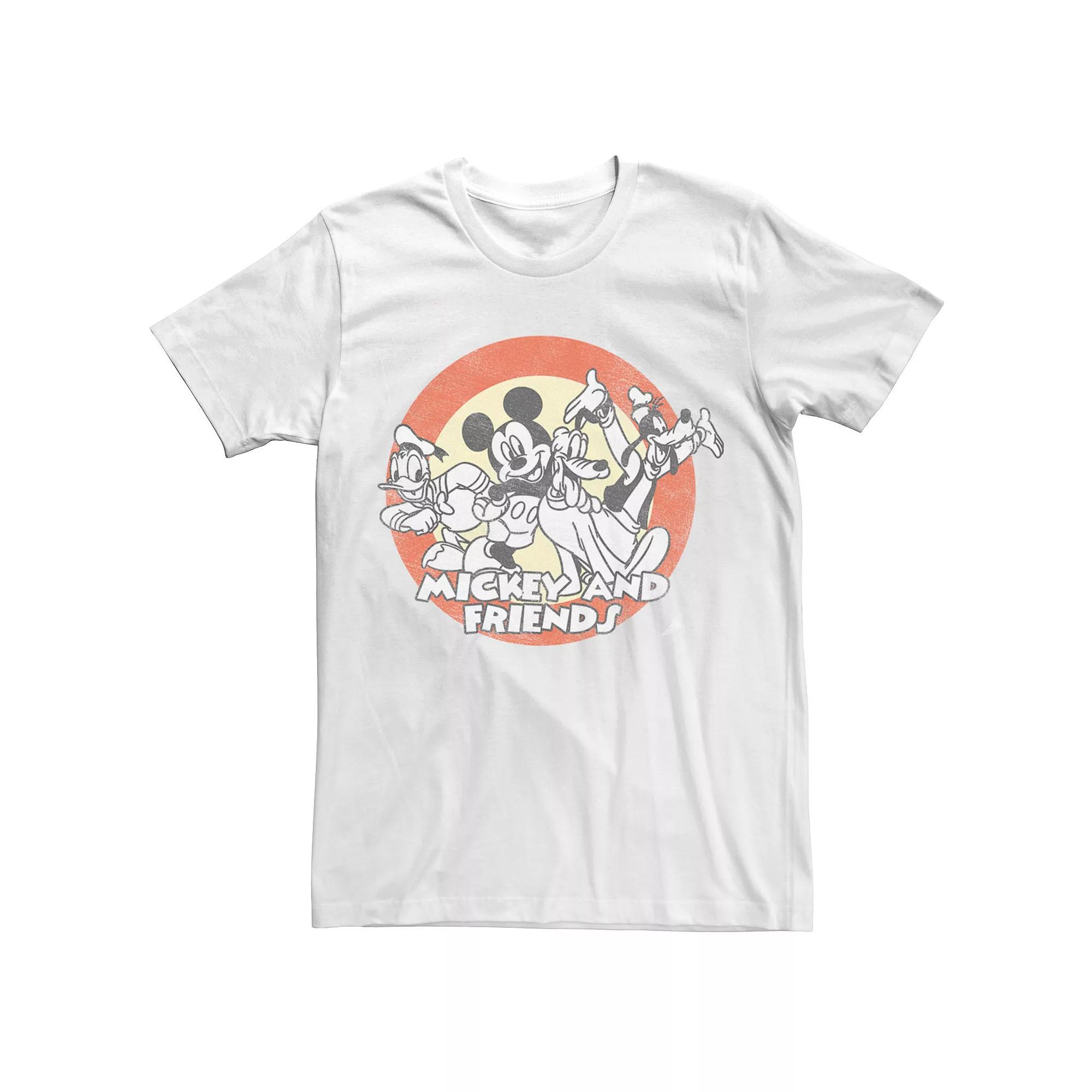 Disney's Mickey & Friends Group Shot Retro Circle Men's Tee,  Product Image