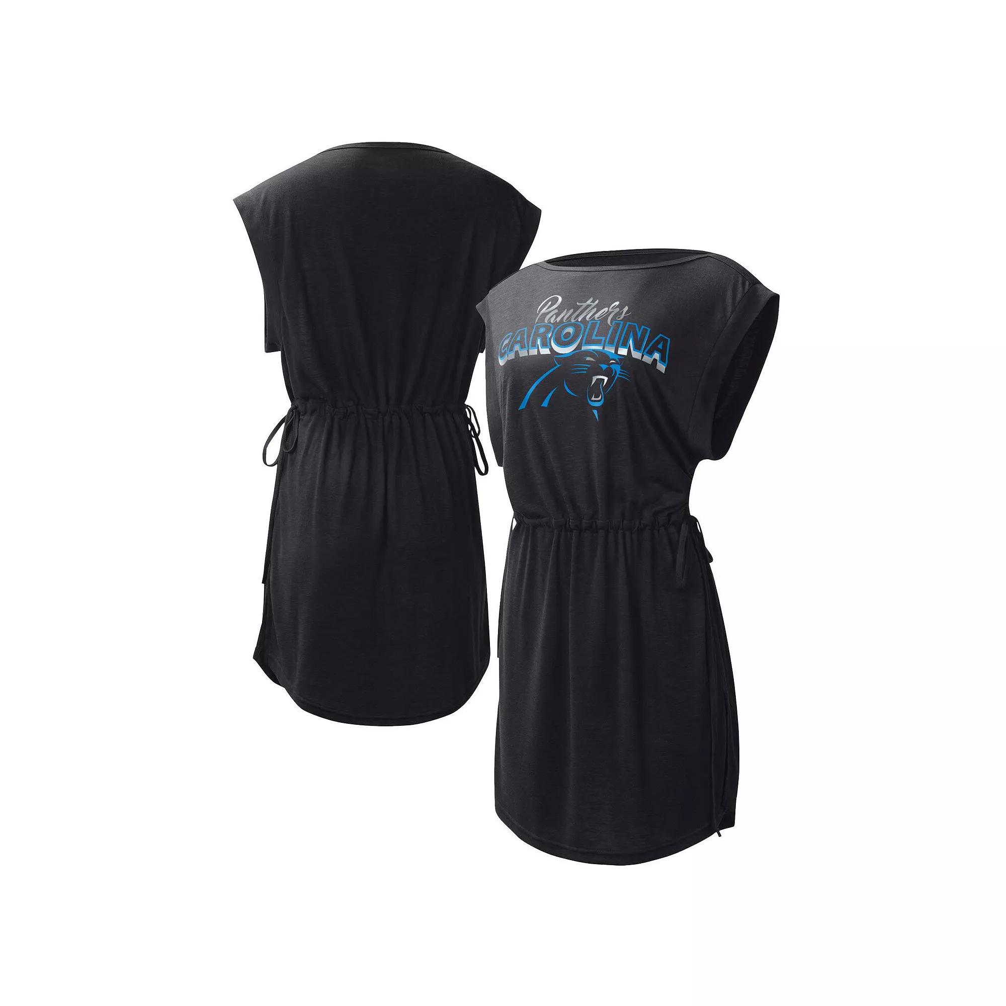 Women's G-III 4Her by Carl Banks Black Carolina Panthers G.O.A.T. Swimsuit Cover-Up,  Product Image
