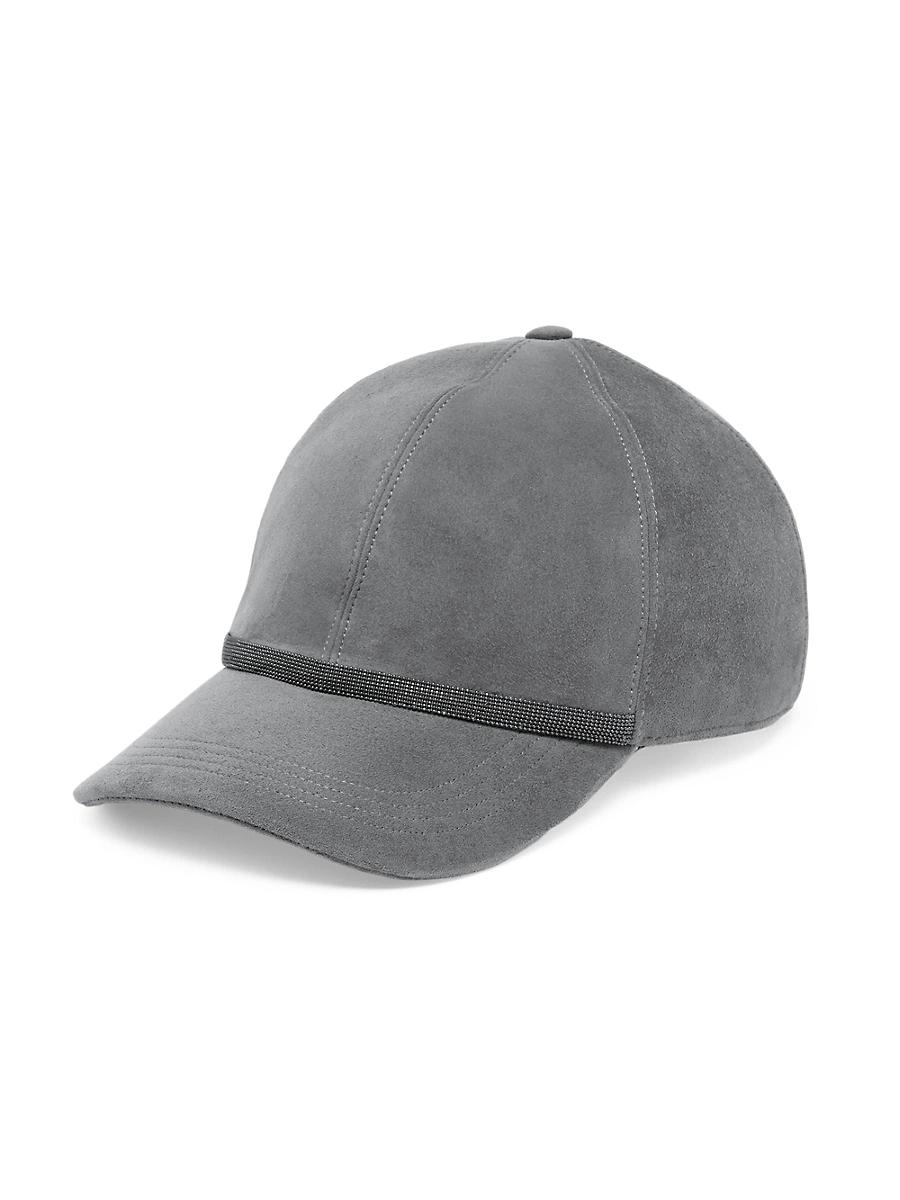 Womens Suede Baseball Cap with Shiny Trim Product Image