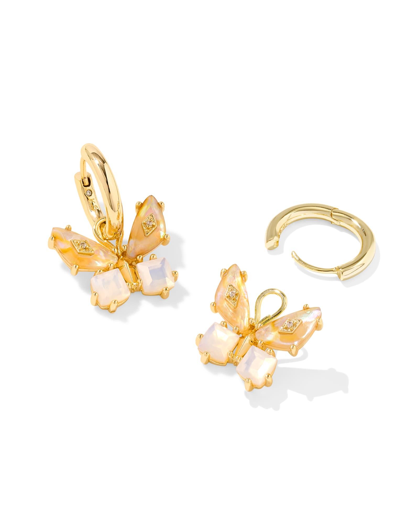 Bianca Butterfly Gold Huggie Earrings Product Image