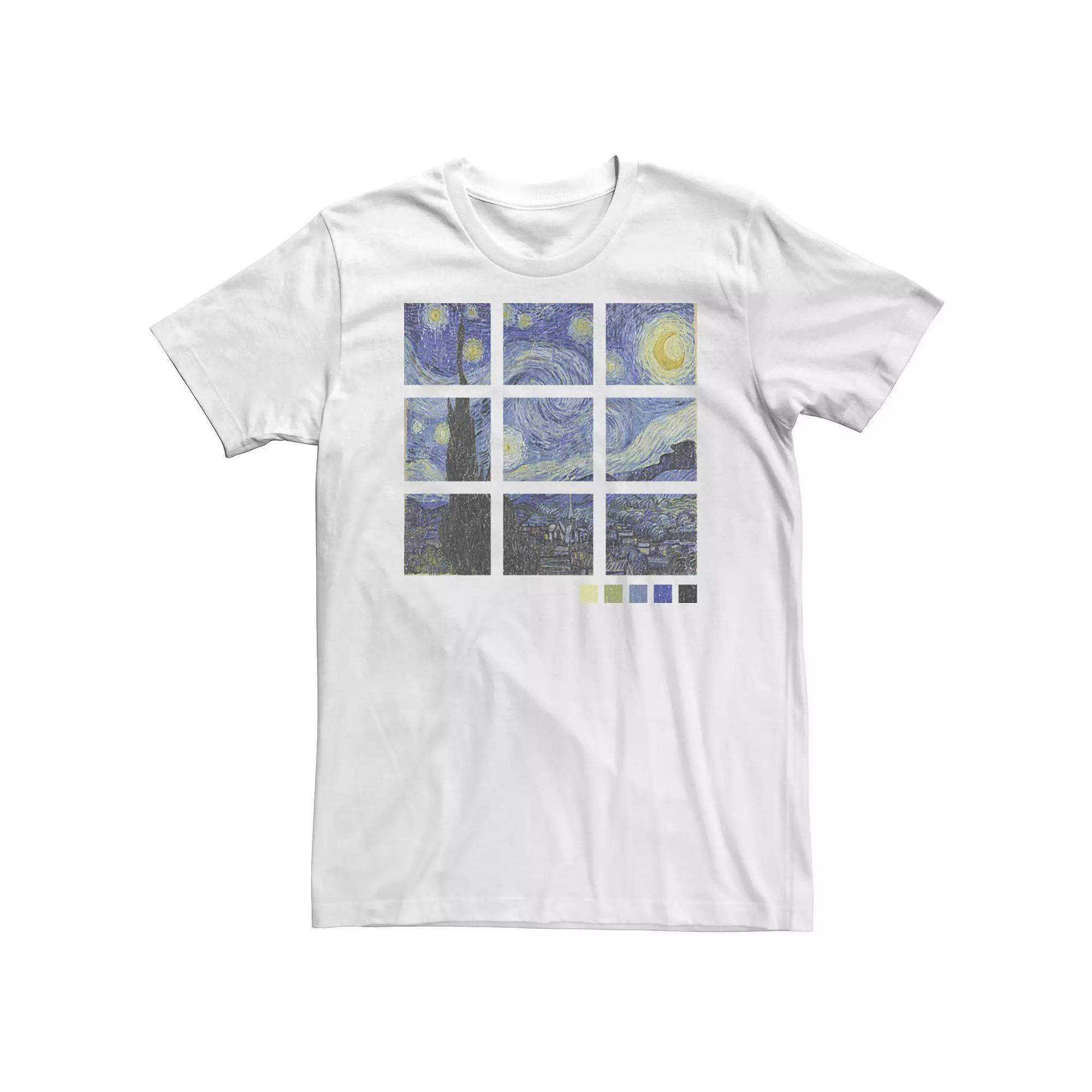 Big & Tall Trendy Vincent van Gogh "The Starry Night" Squares Tee, Men's,  Product Image