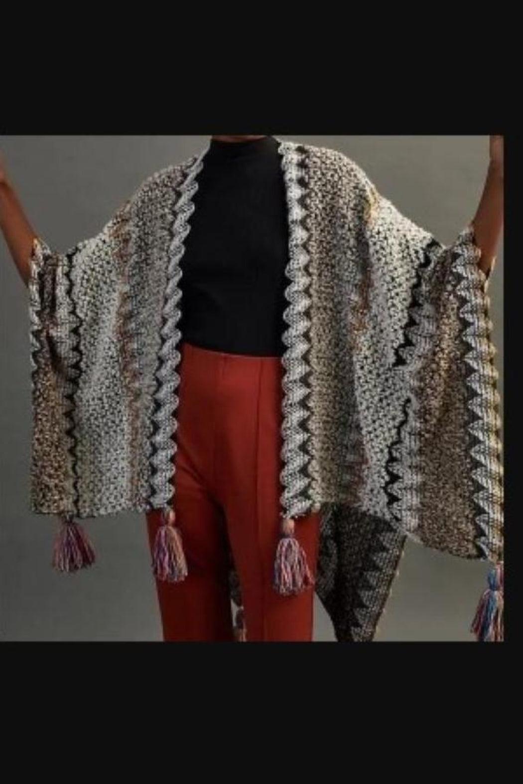 Fringed Knit Kimono Product Image