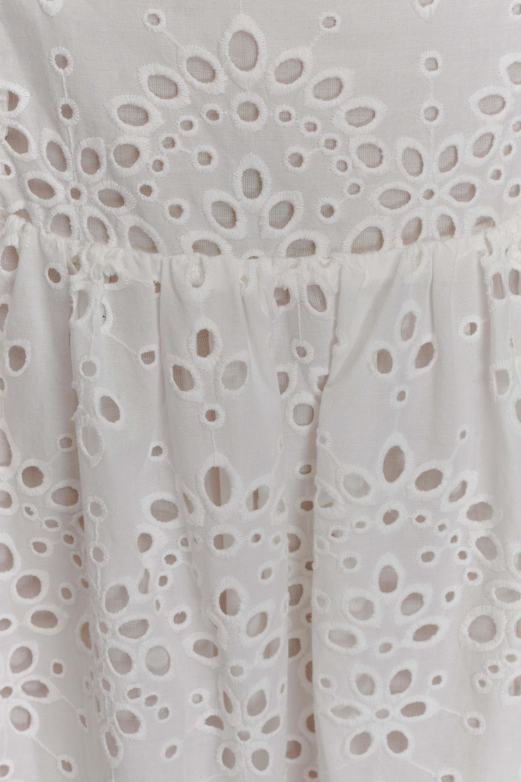 Maureen Broderie Strapless Maxi Dress - White Product Image