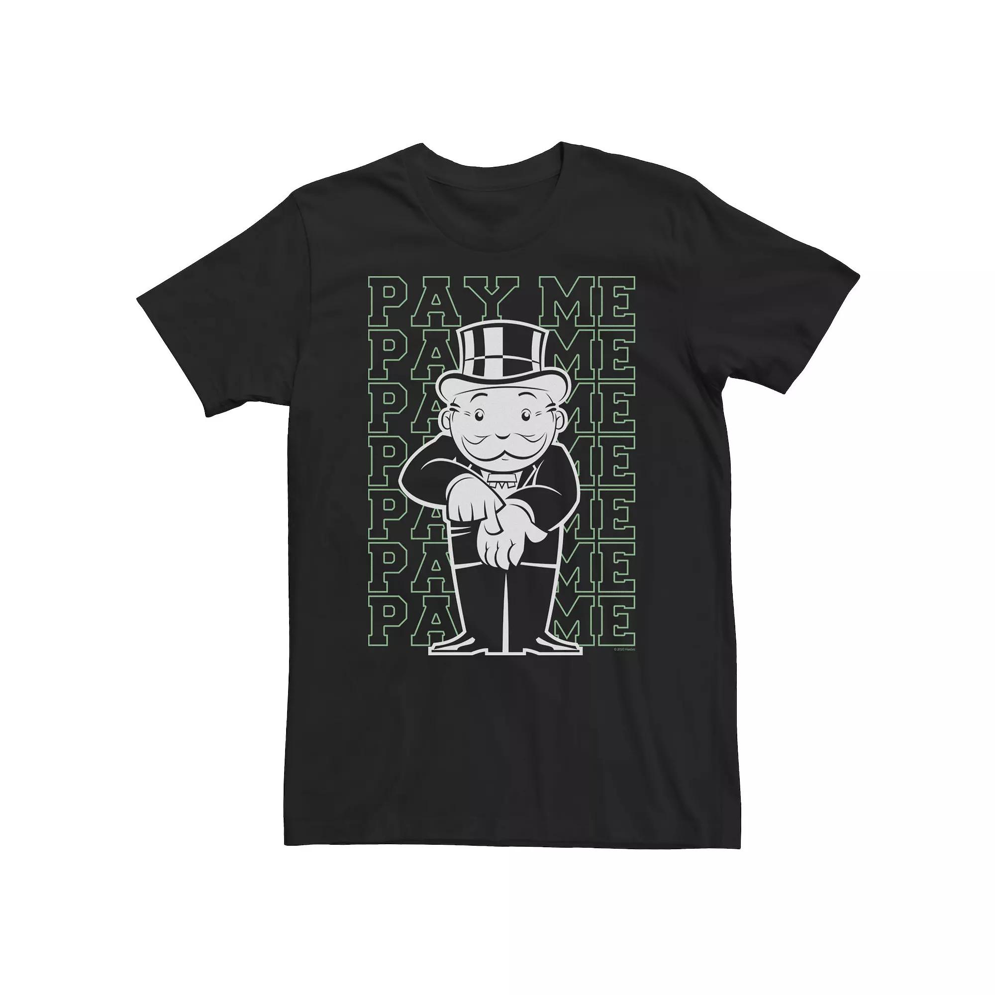 Big & Tall Monopoly Rich Uncle Pennybags Pay Me Tee, Men's,  Product Image